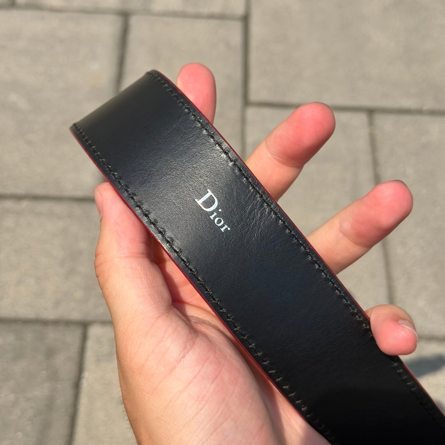 SS05 Dior Homme Red Suede D Point Belt