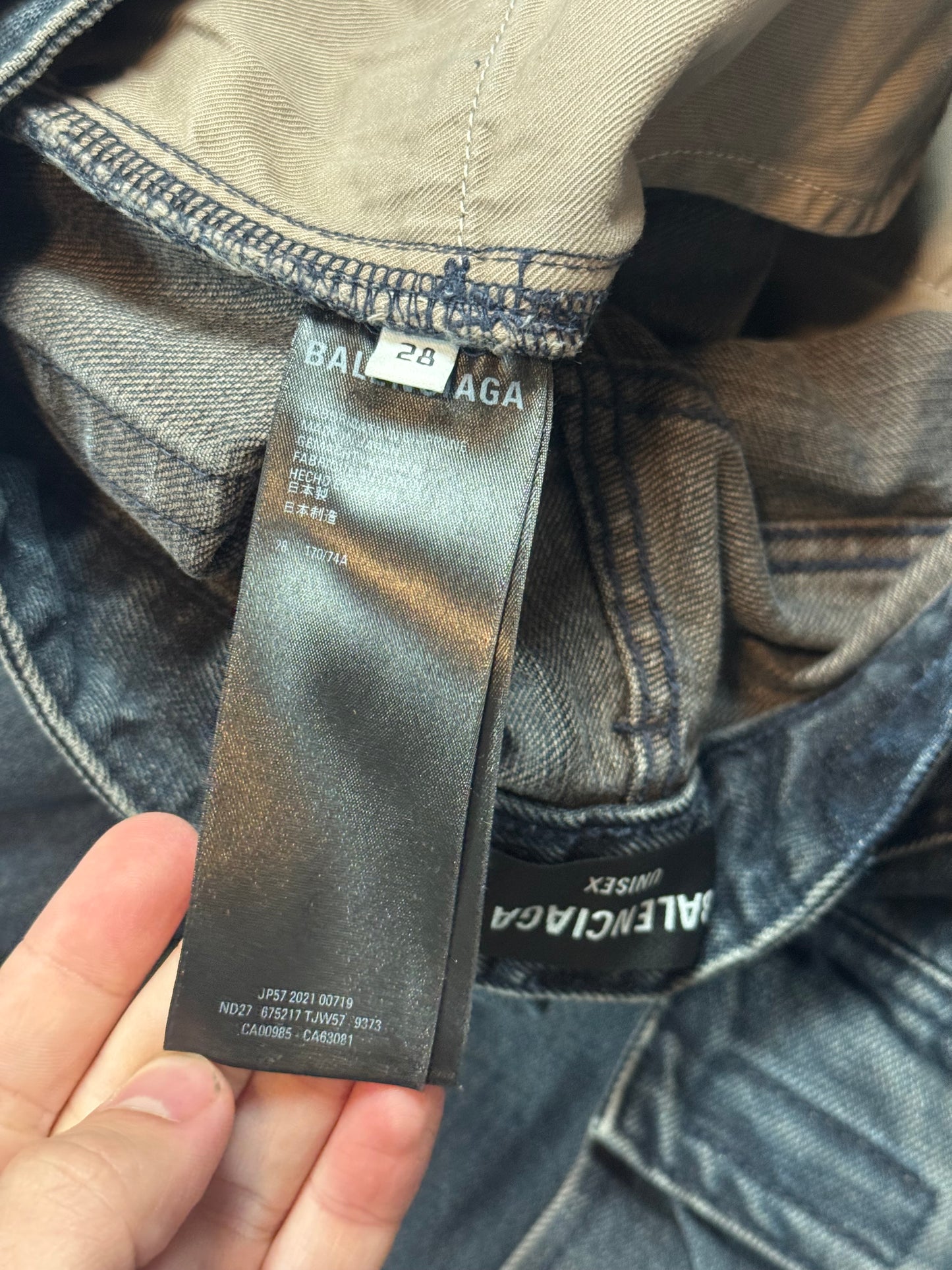FW21 Balenciaga Indigo Convertible Denim Cargos