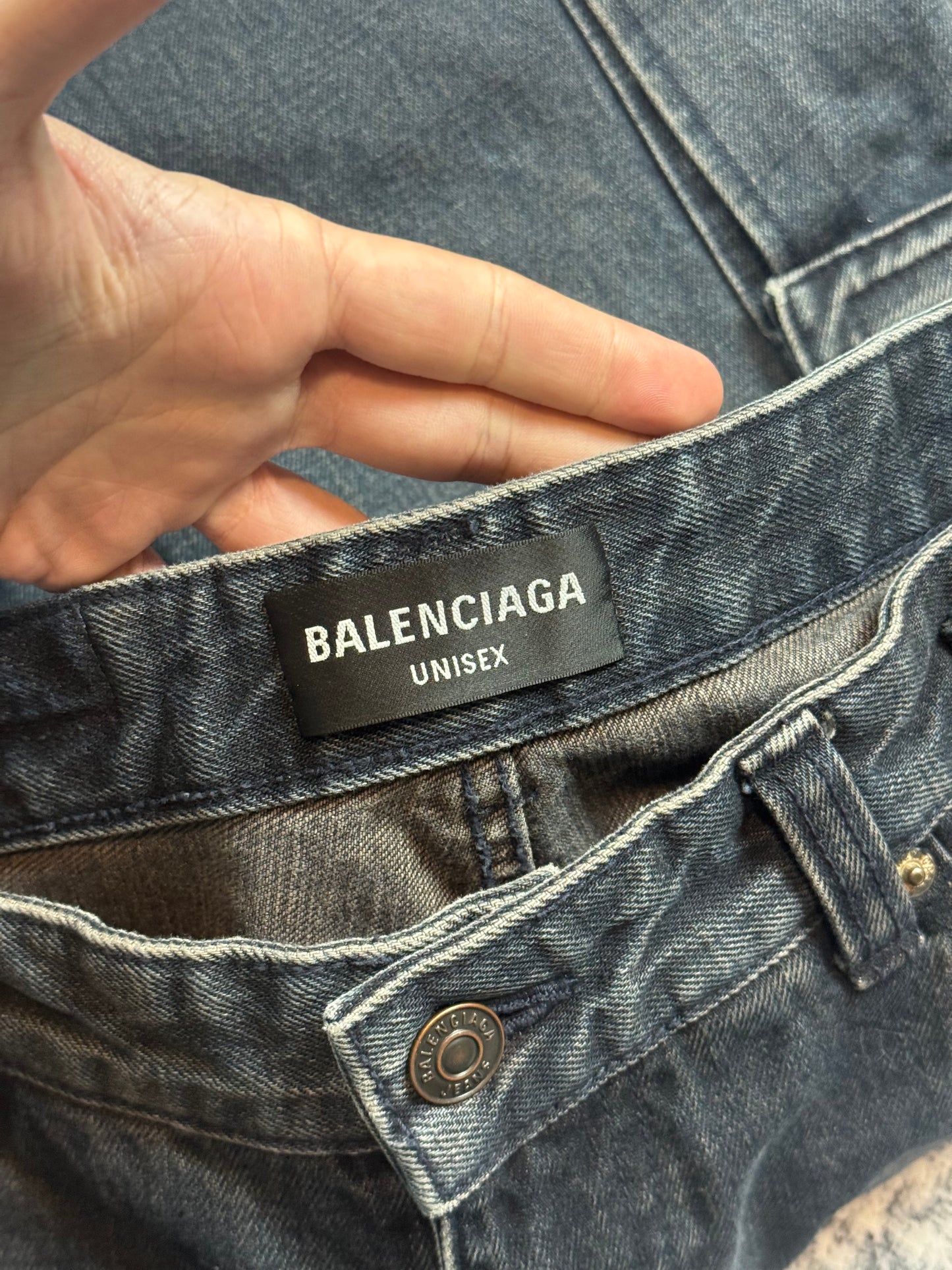 FW21 Balenciaga Indigo Convertible Denim Cargos