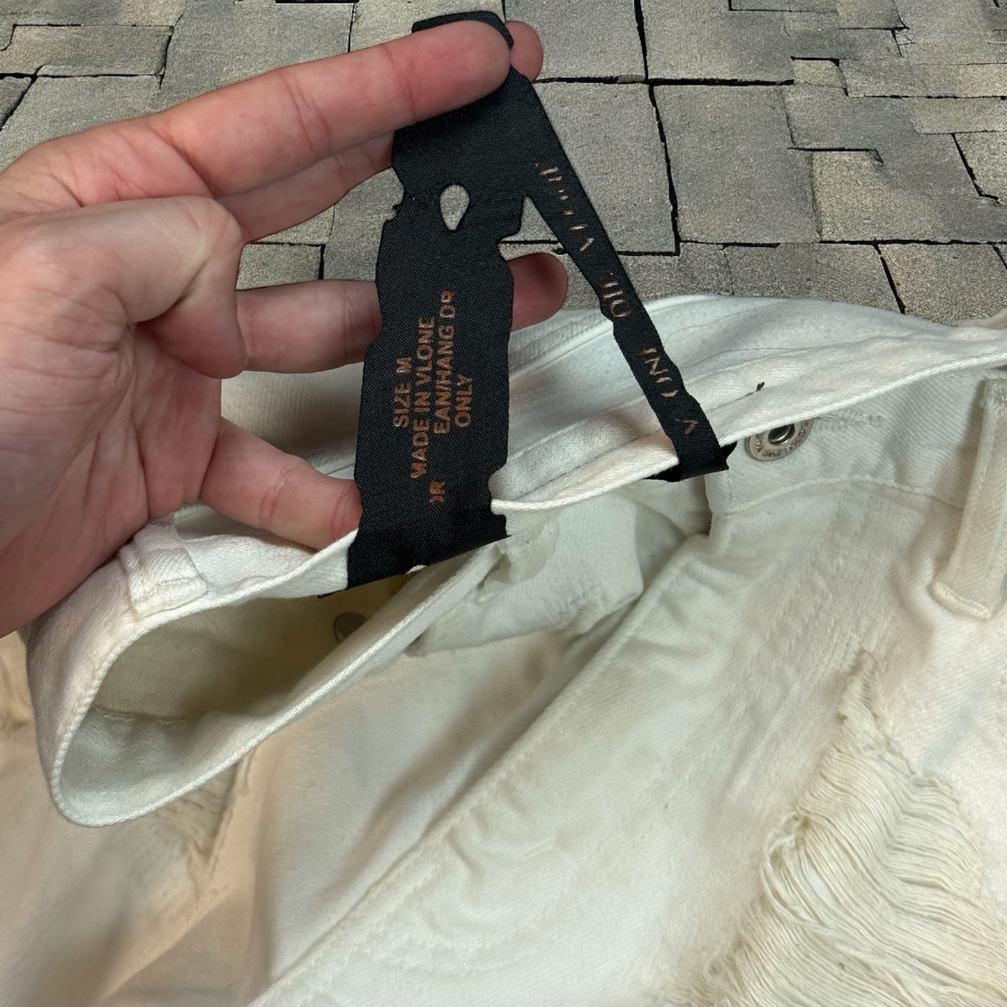 SS18 Vlone Runway White Palm Tree Denim