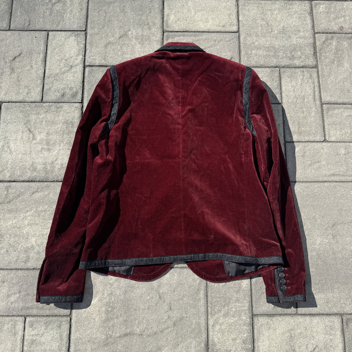 2018 Saint Laurent Paris Maroon Velour Blazer