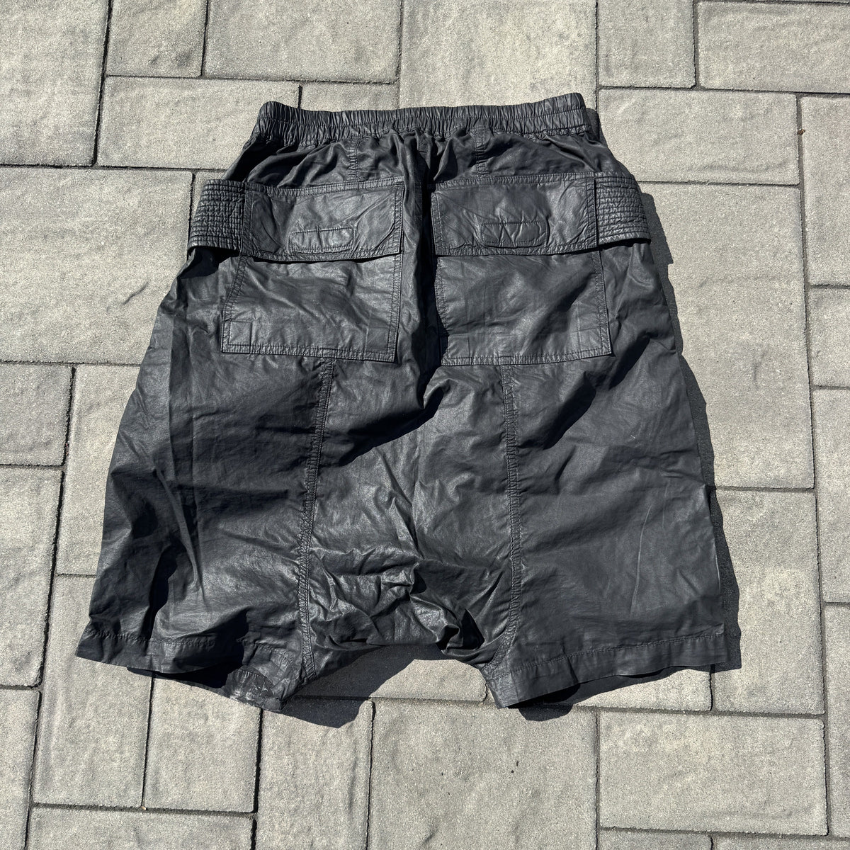 SS15 Rick Owens Waxed Creatch Shorts