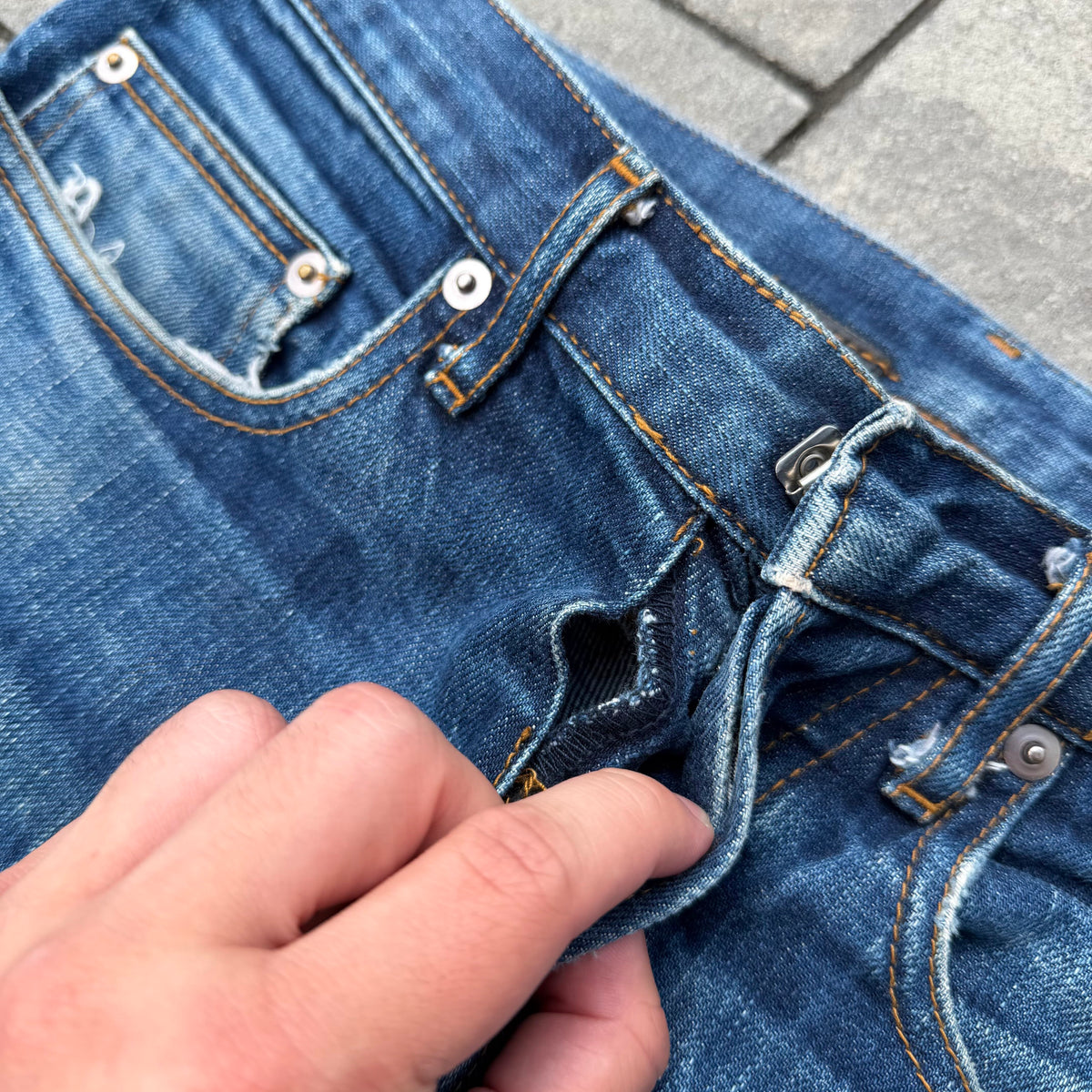 AW03 Dior Homme Whiskered Blue Denim
