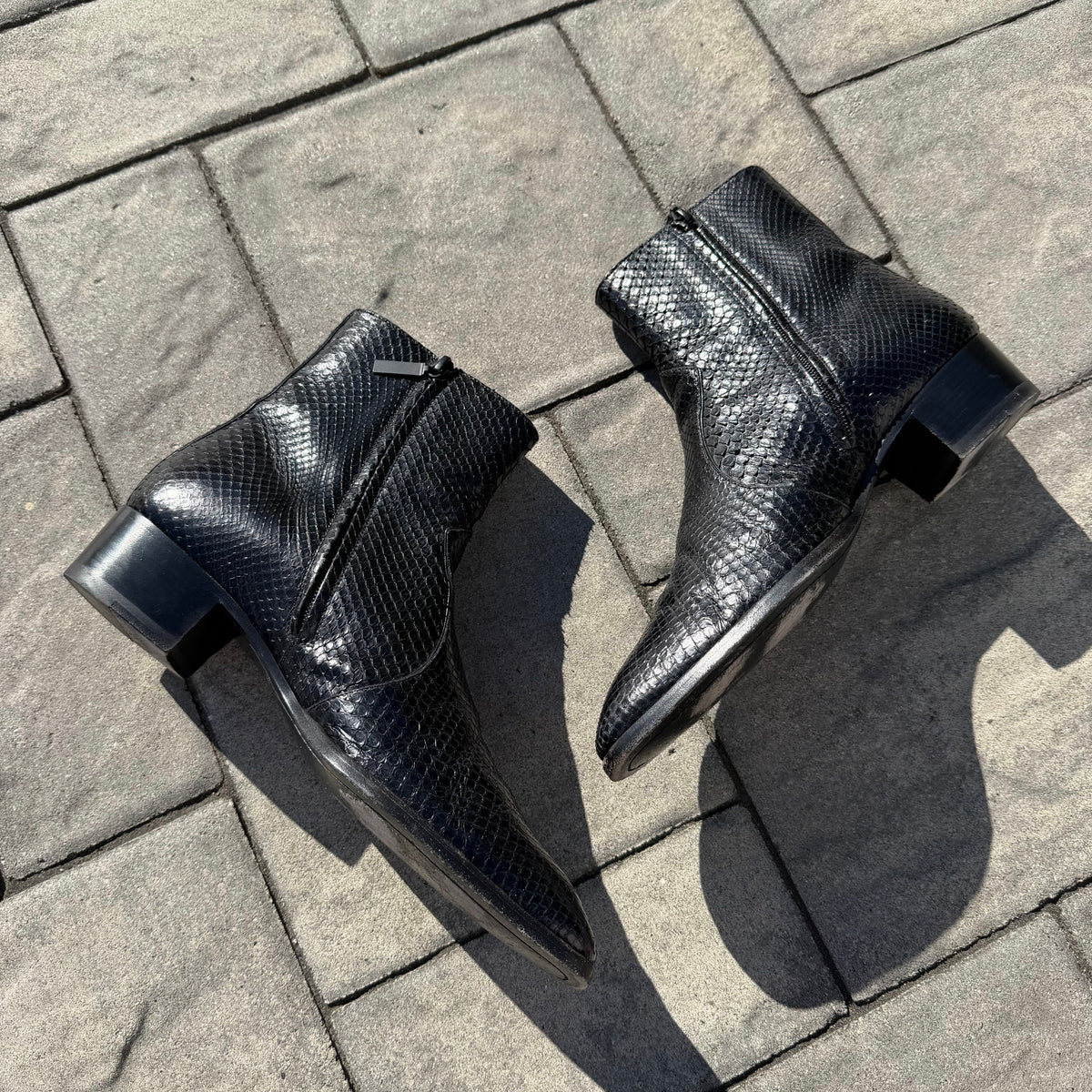 Saint Laurent Paris Snakeskin Boots