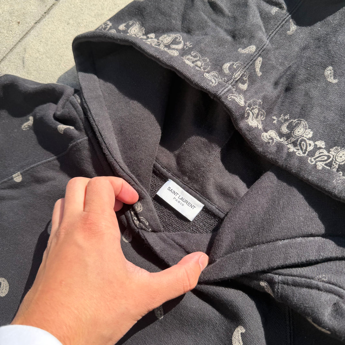 2018 Saint Laurent Paris Paisley Hoodie