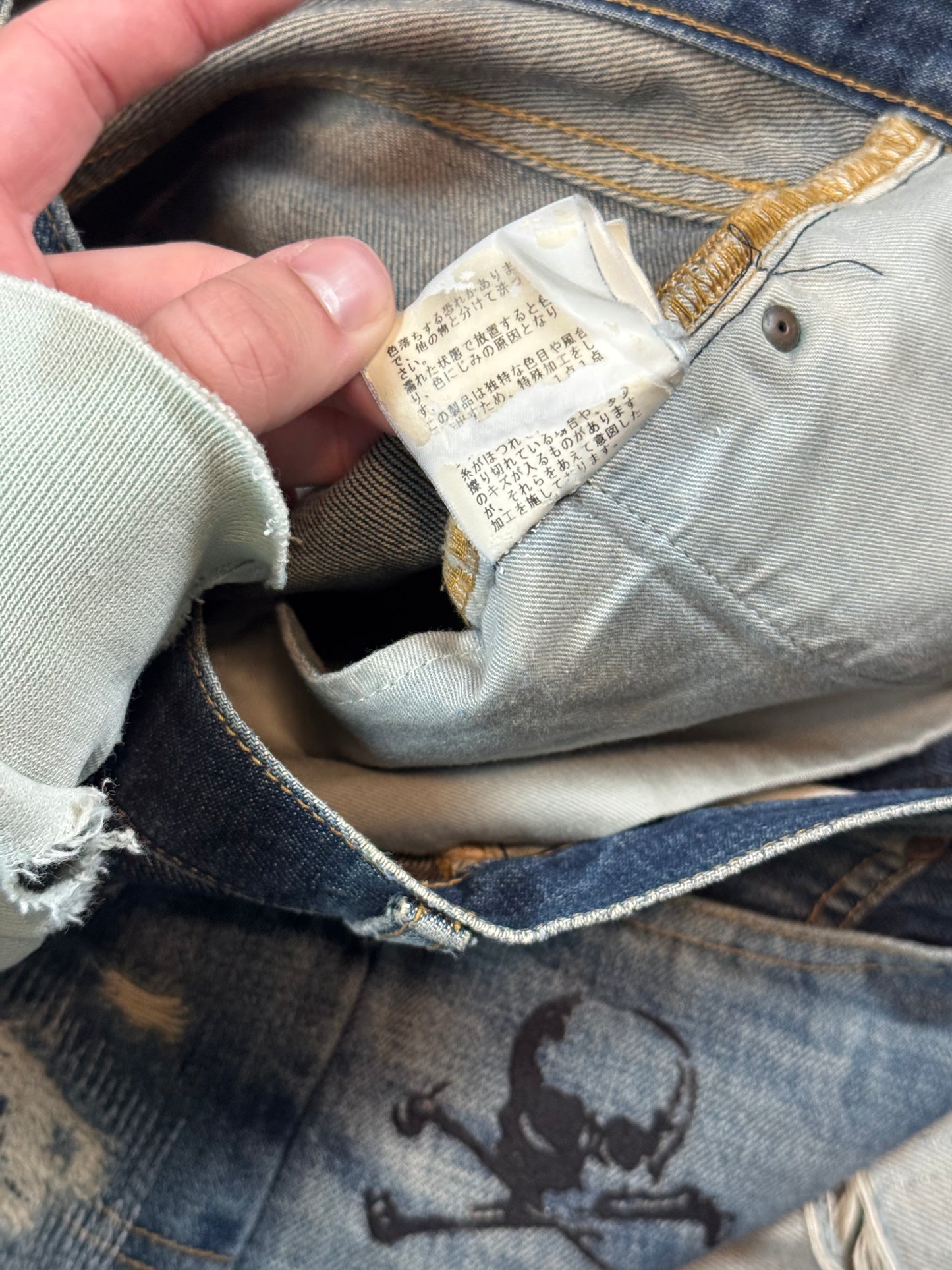 AW05 Undercover Blue Skull Denim