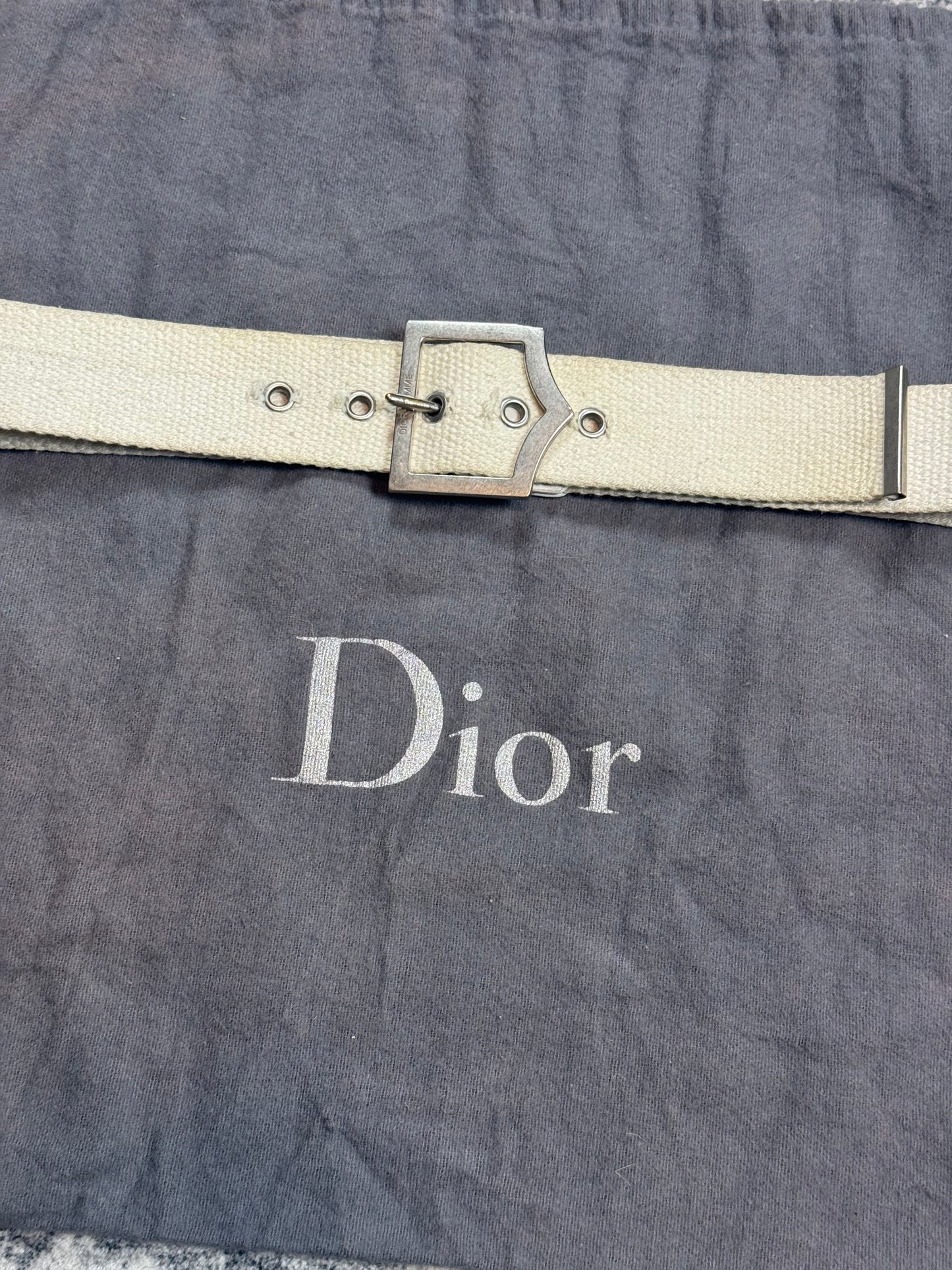 SS05 Dior Homme White D Point Belt