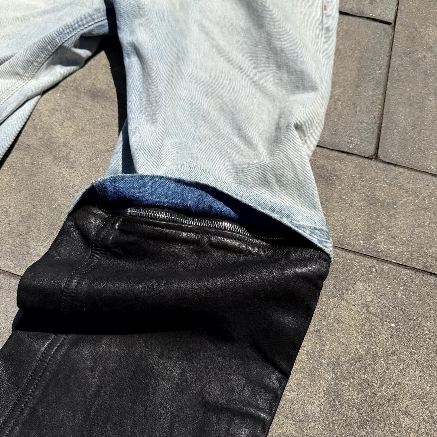 VTMNTS Black Leather Convertible Denim