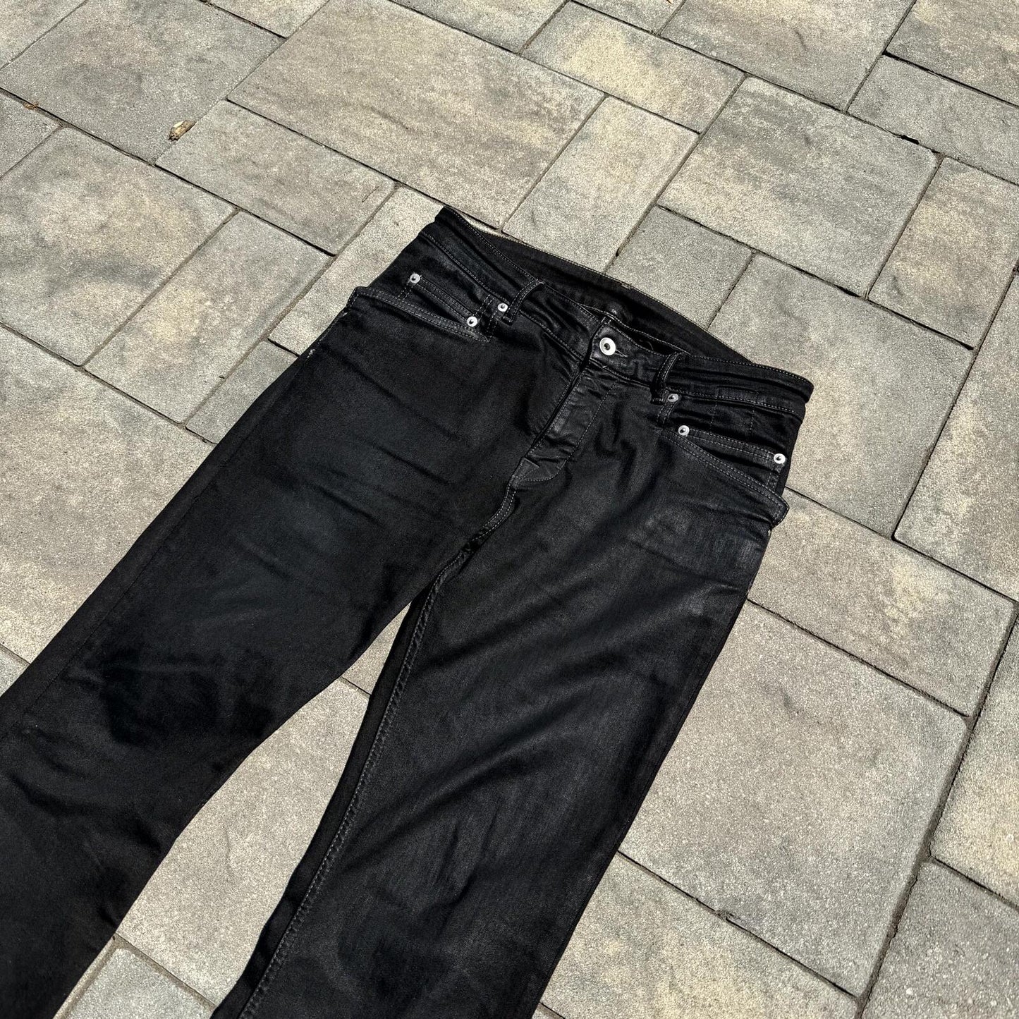 Rick Owens Waxed Tyrone Bootcut Denim