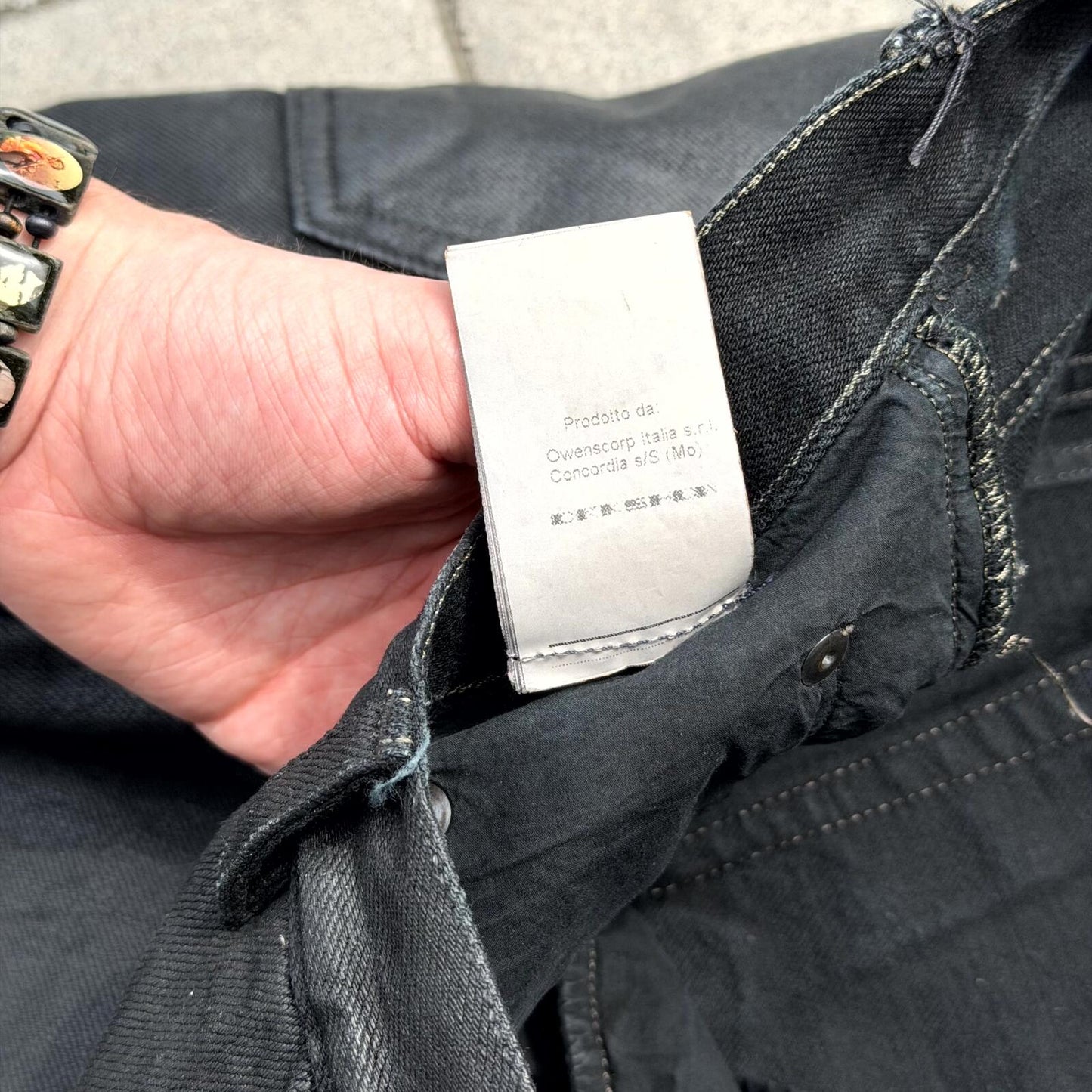 SS16 Rick Owens Black Waxed Detroit Cut Denim