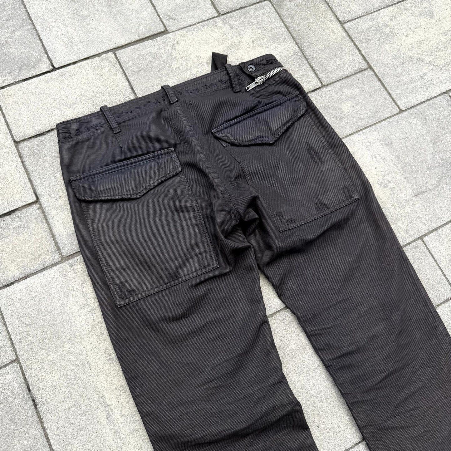 FW08 Rick Owens Black Waxed Double Layer Aircut Denim