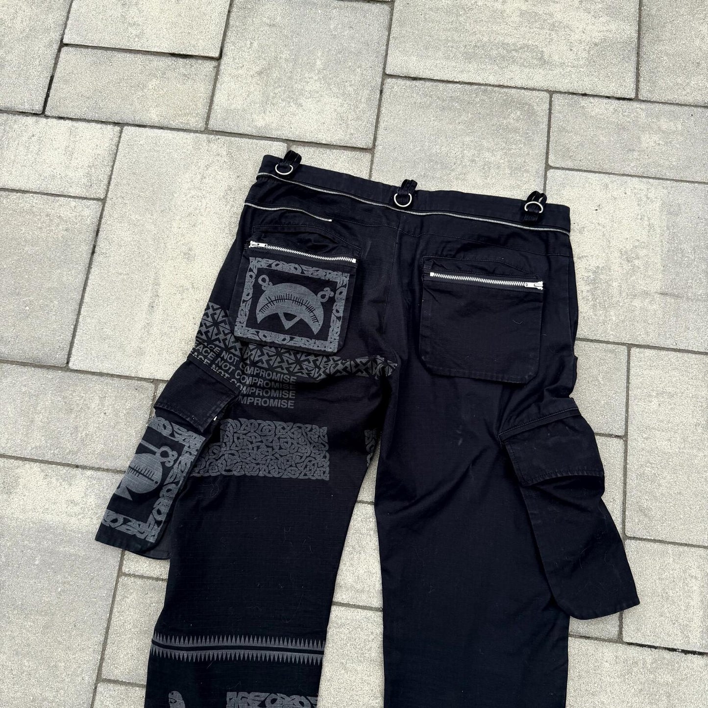 SS03 Undercover Scab Peace Not Compromise Cargo Pants