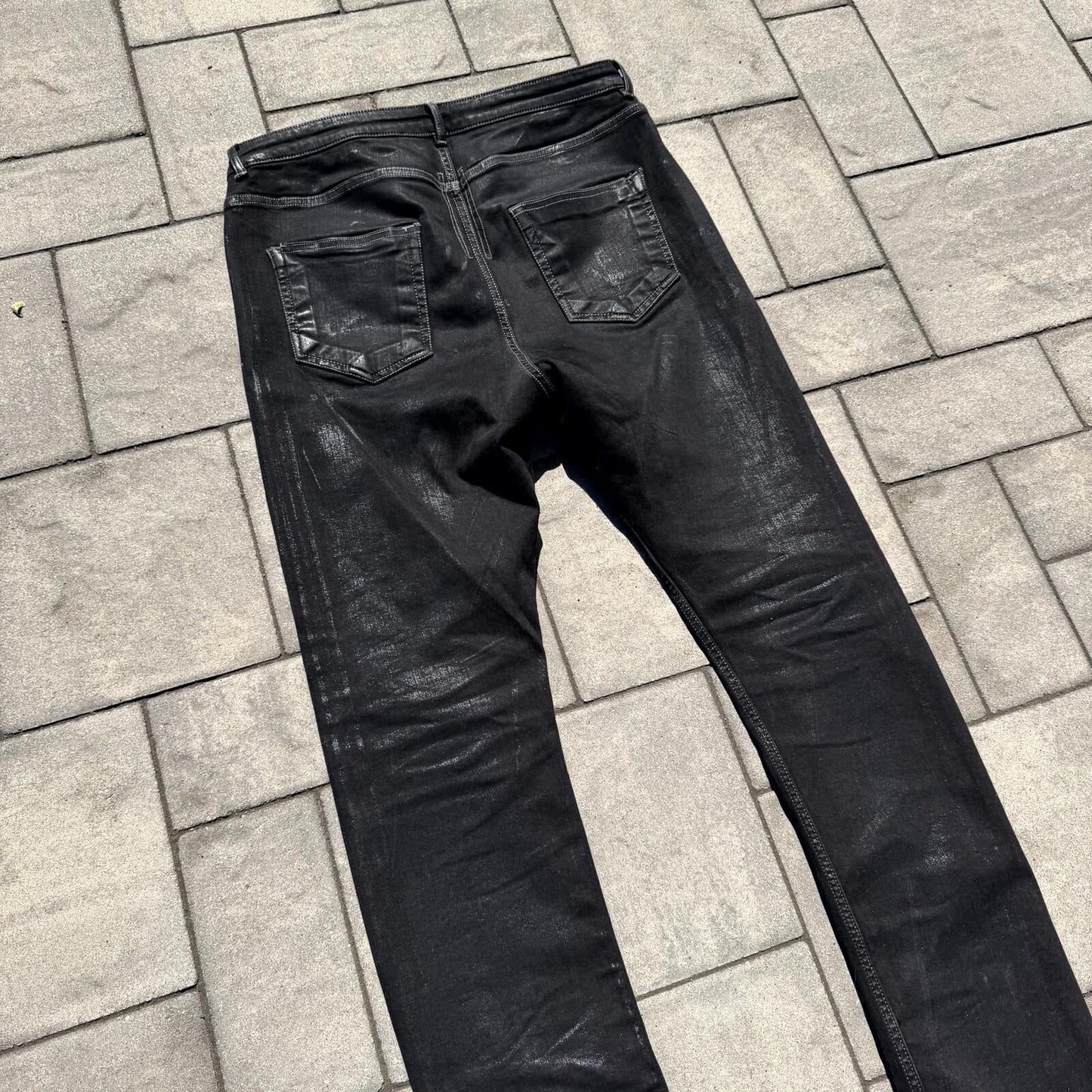 Rick Owens Foil Waxed Detroit Denim