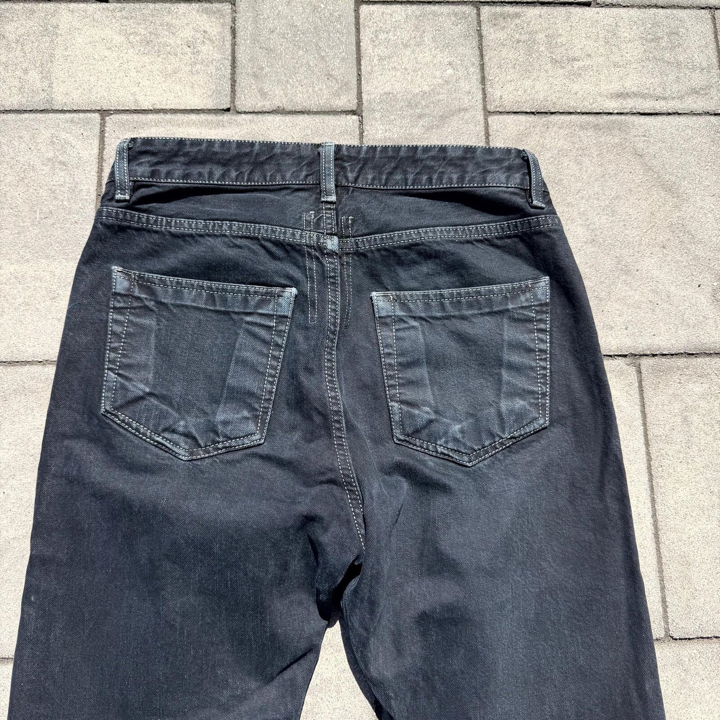 FW16 Rick Owens Black Matte Torrence Cut Denim