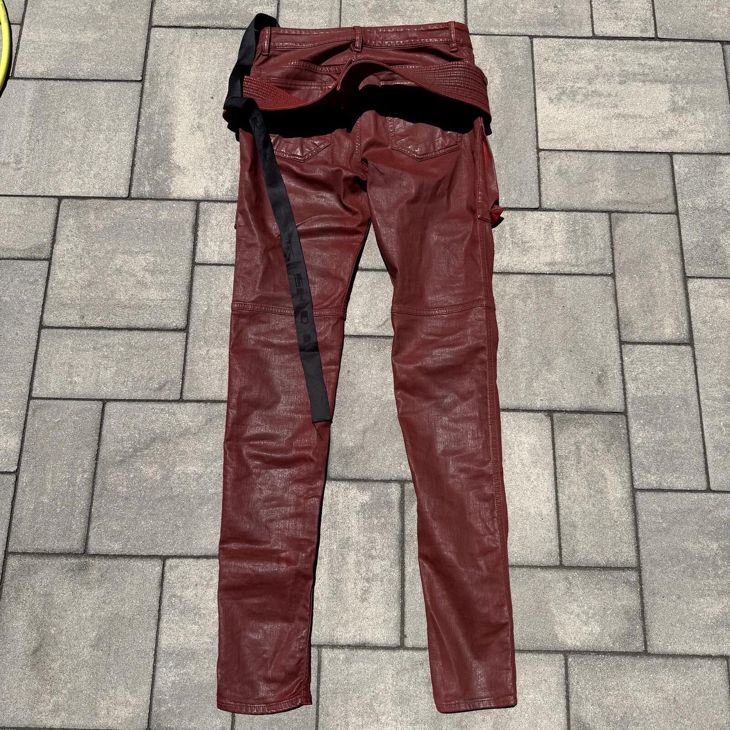 SS21 Rick Owens Cherry Waxed Easy Creatch Cargos