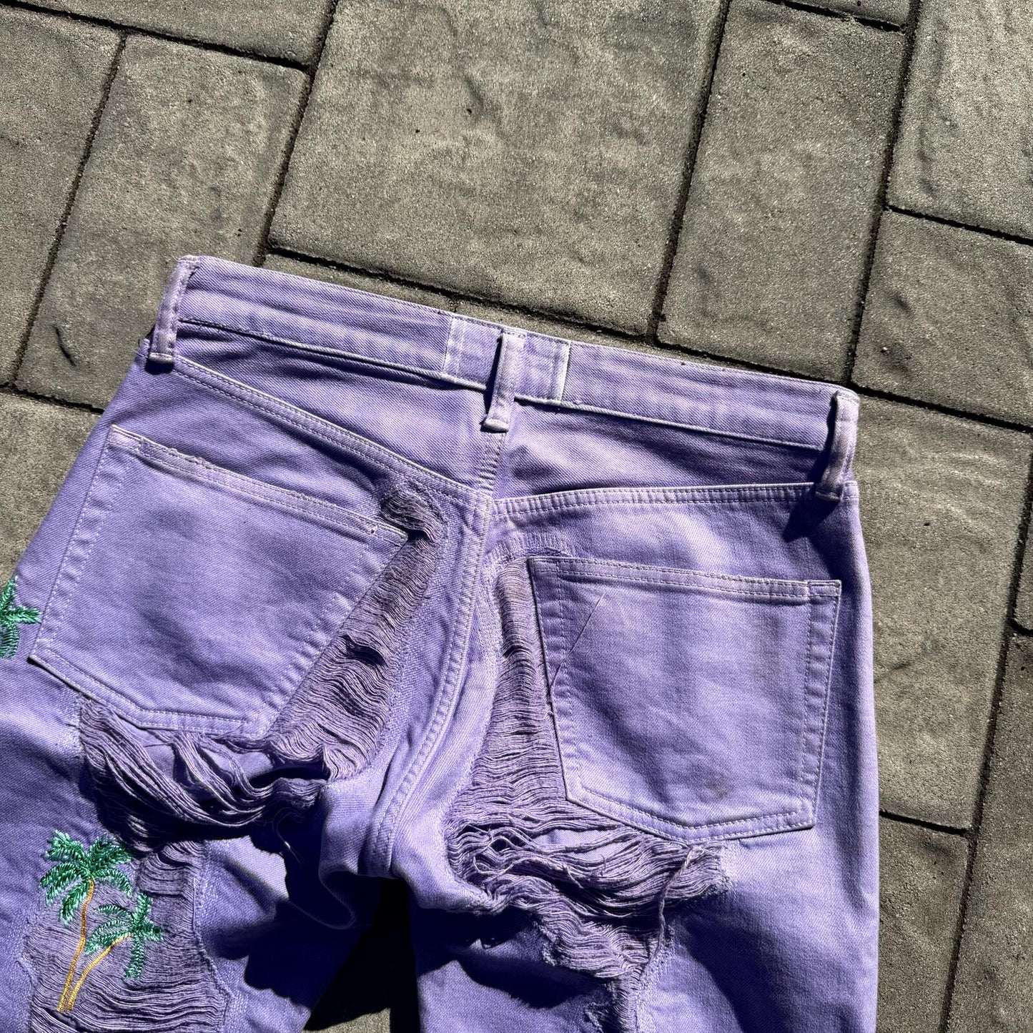 SS18 Vlone Custom Purple Palm Tree Denim