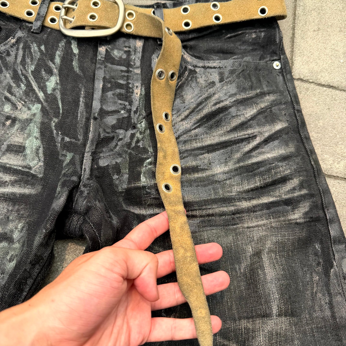 SS04 Undercover Languid Distorted Eyelet Belt