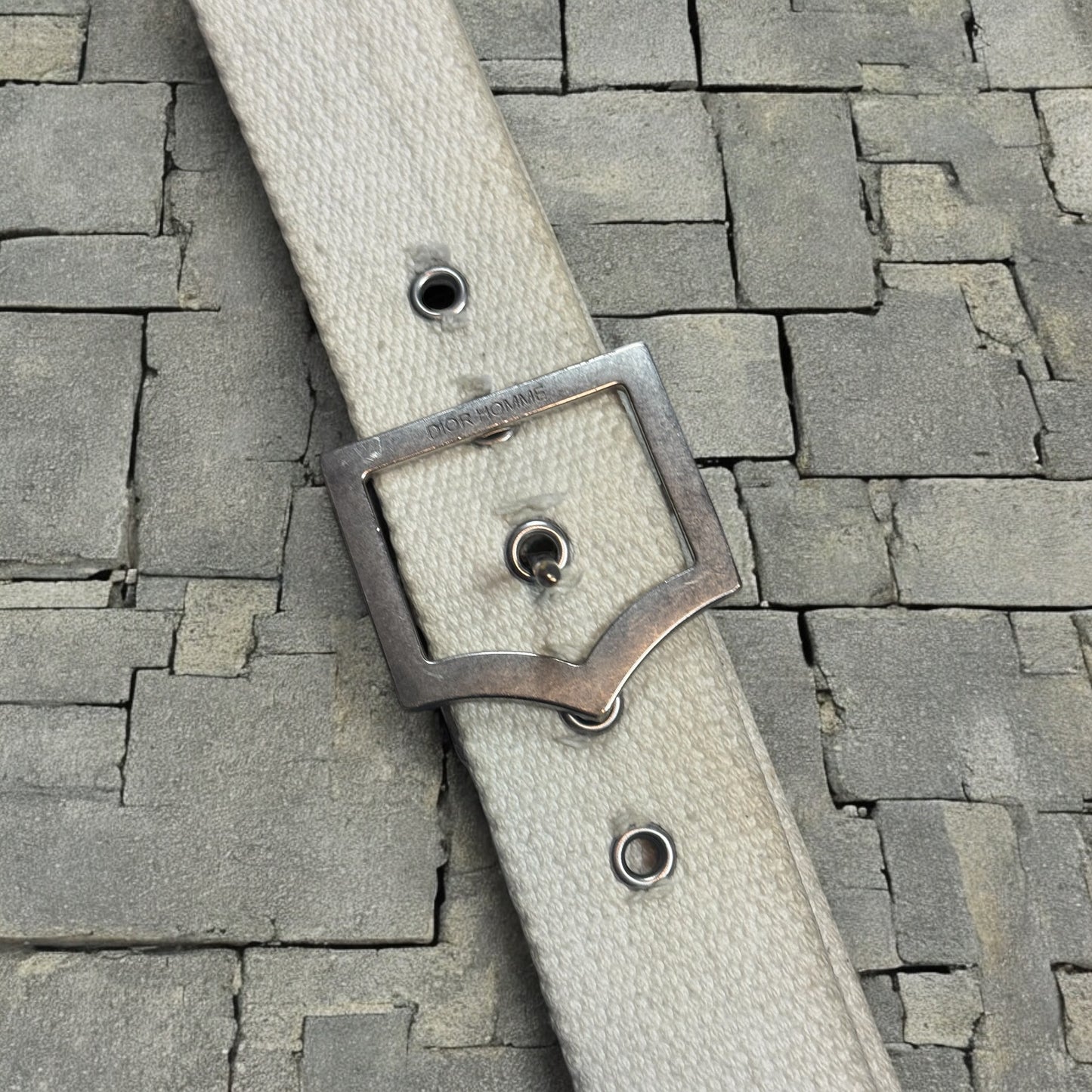 SS05 Dior Homme White D Point Belt