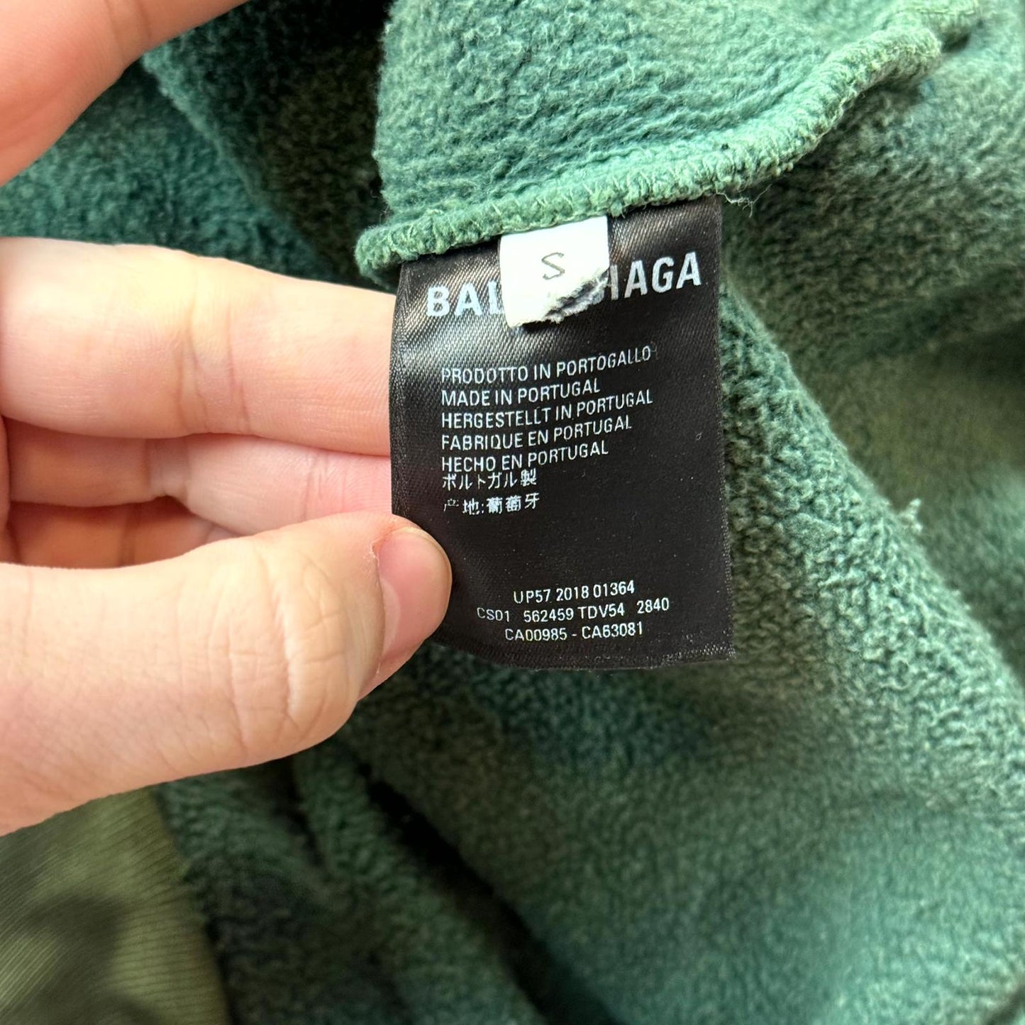 2018 Balenciaga Green Washed Whale Hoodie