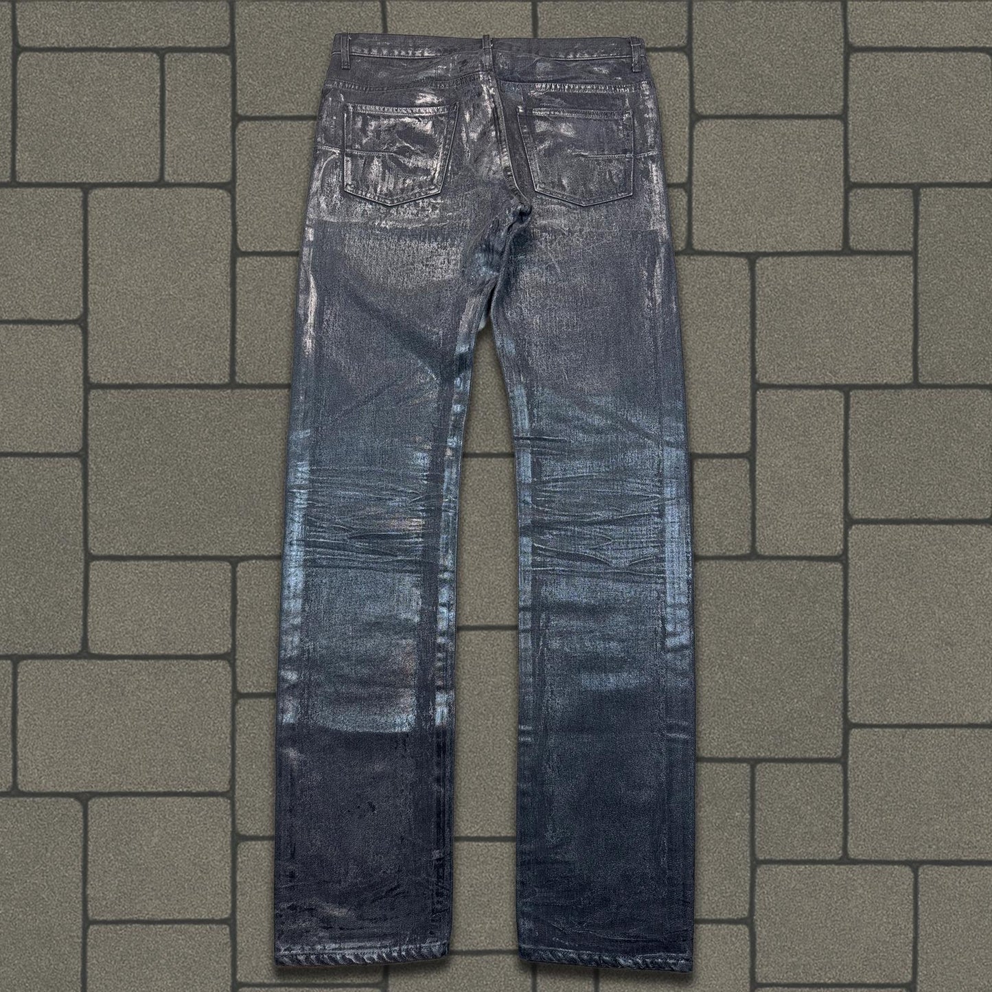 AW04 Dior Homme Black Luster Wax Denim