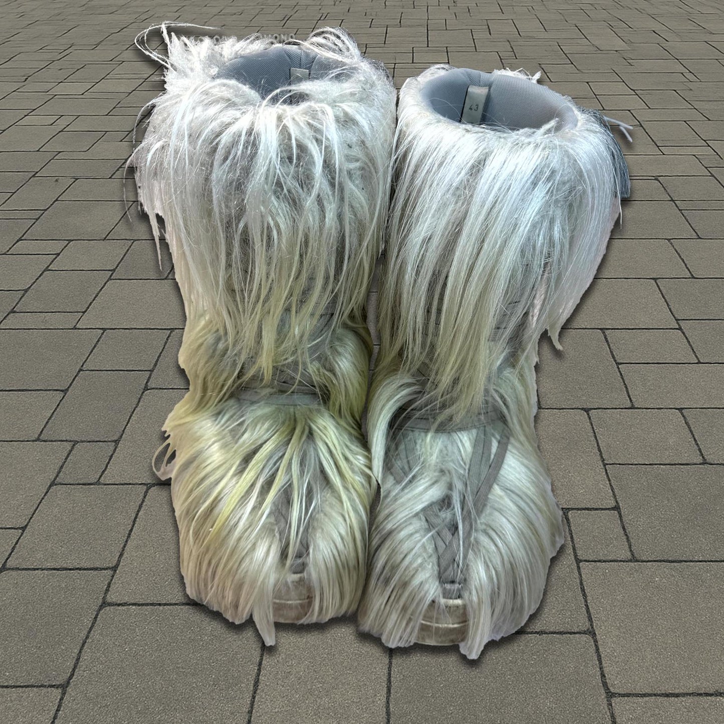 Rick Owens Moncler Acid Degrade Bigrock Fur Boots