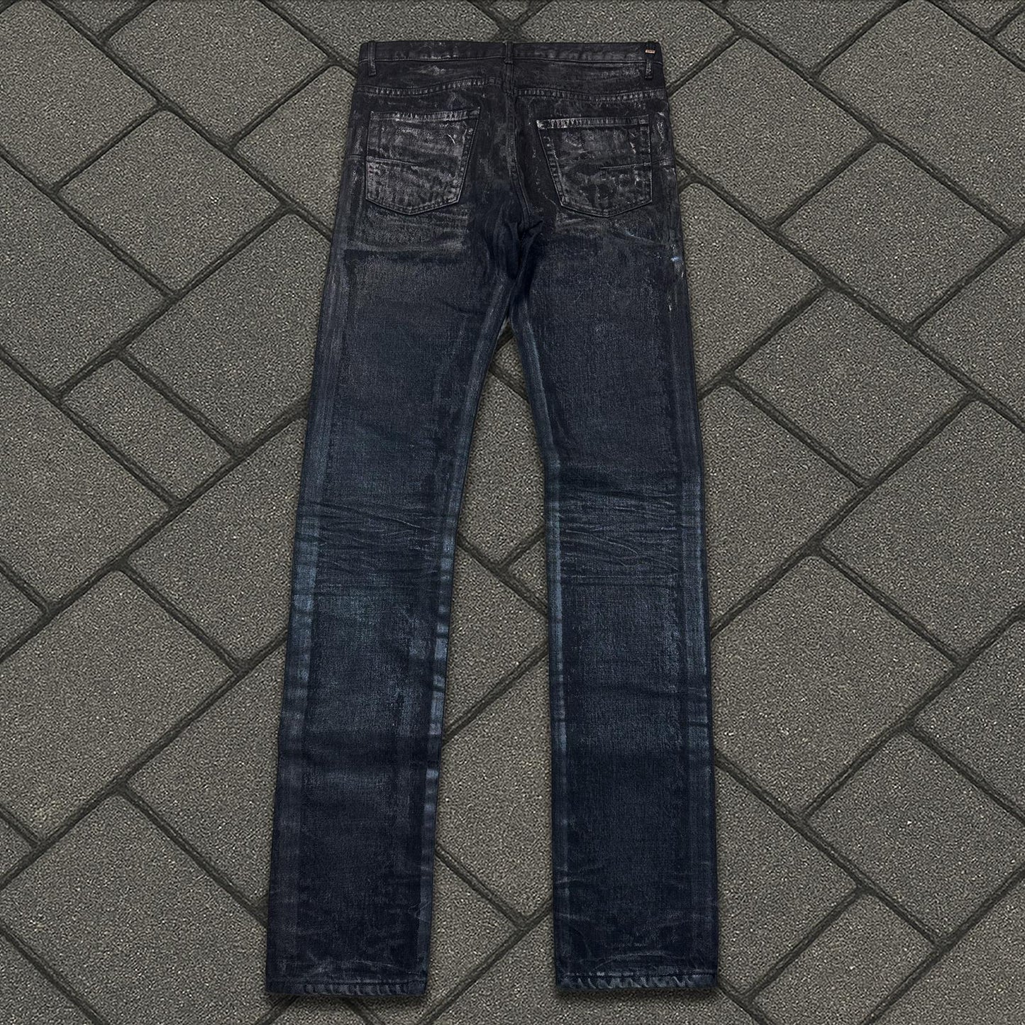 AW05 Dior Homme Black Luster Wax Denim
