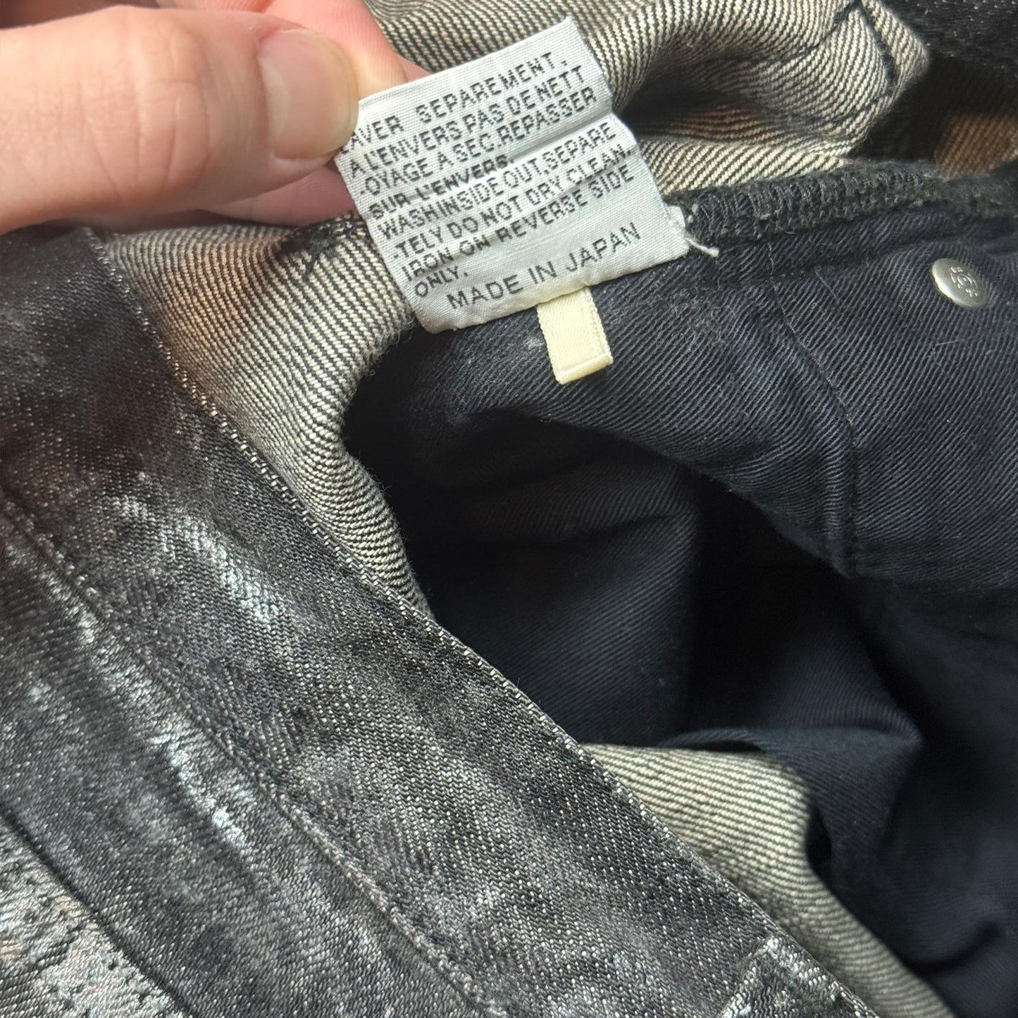 AW07 Dior Homme Black Luster Wax Denim