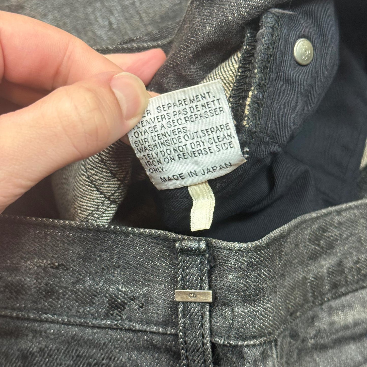 AW04 Dior Homme Black Luster Wax Denim