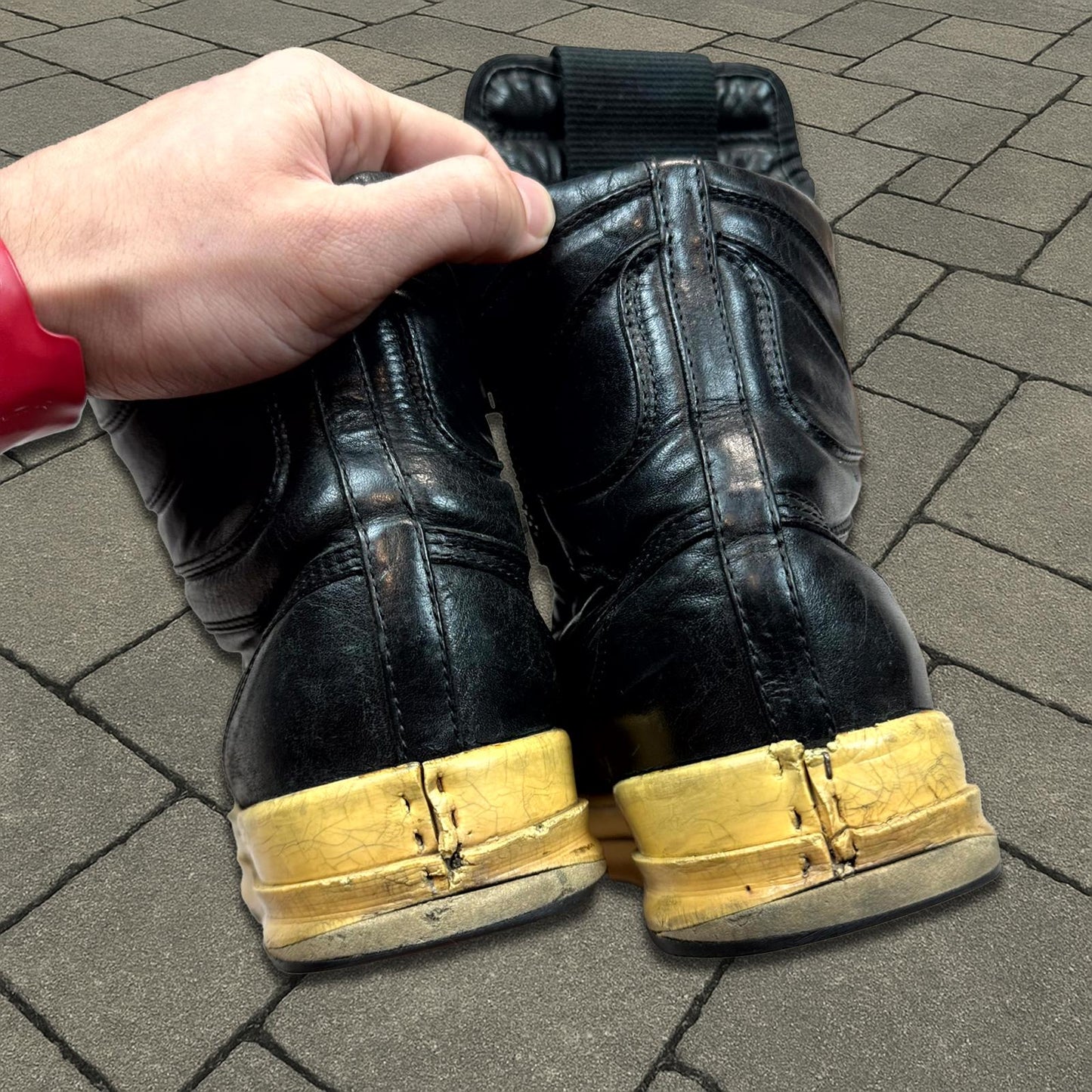 AW06 Rick Owens Black Leather Dunks