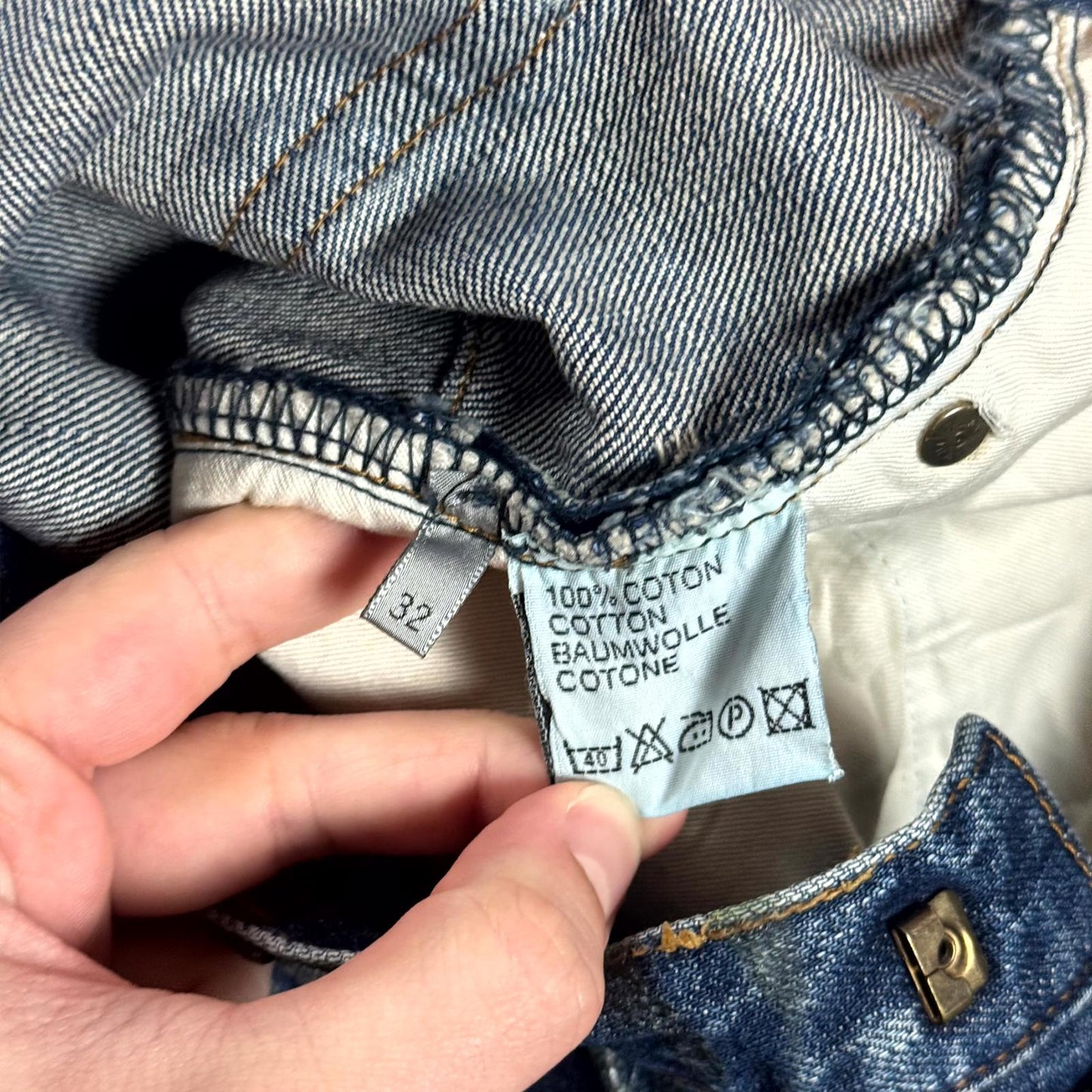 AW03 Dior Homme Blue Waxed Luster Denim