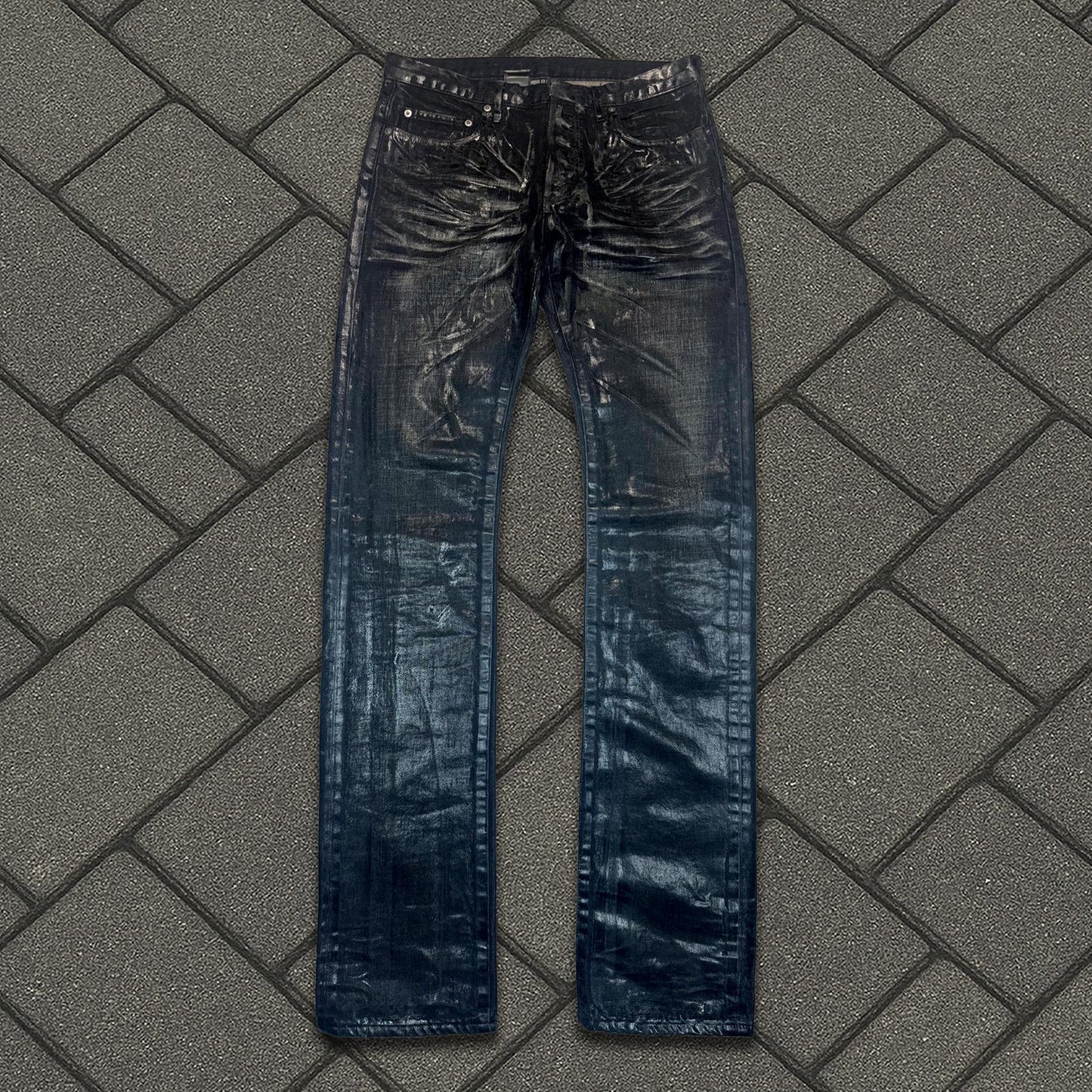 AW03 Dior Homme Black Waxed Luster Denim