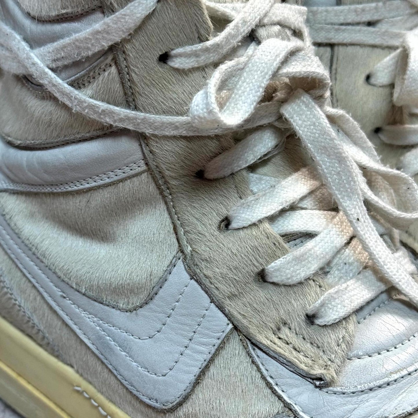 AW08 Rick Owens 1/40 Pony Hair Milk Dunks