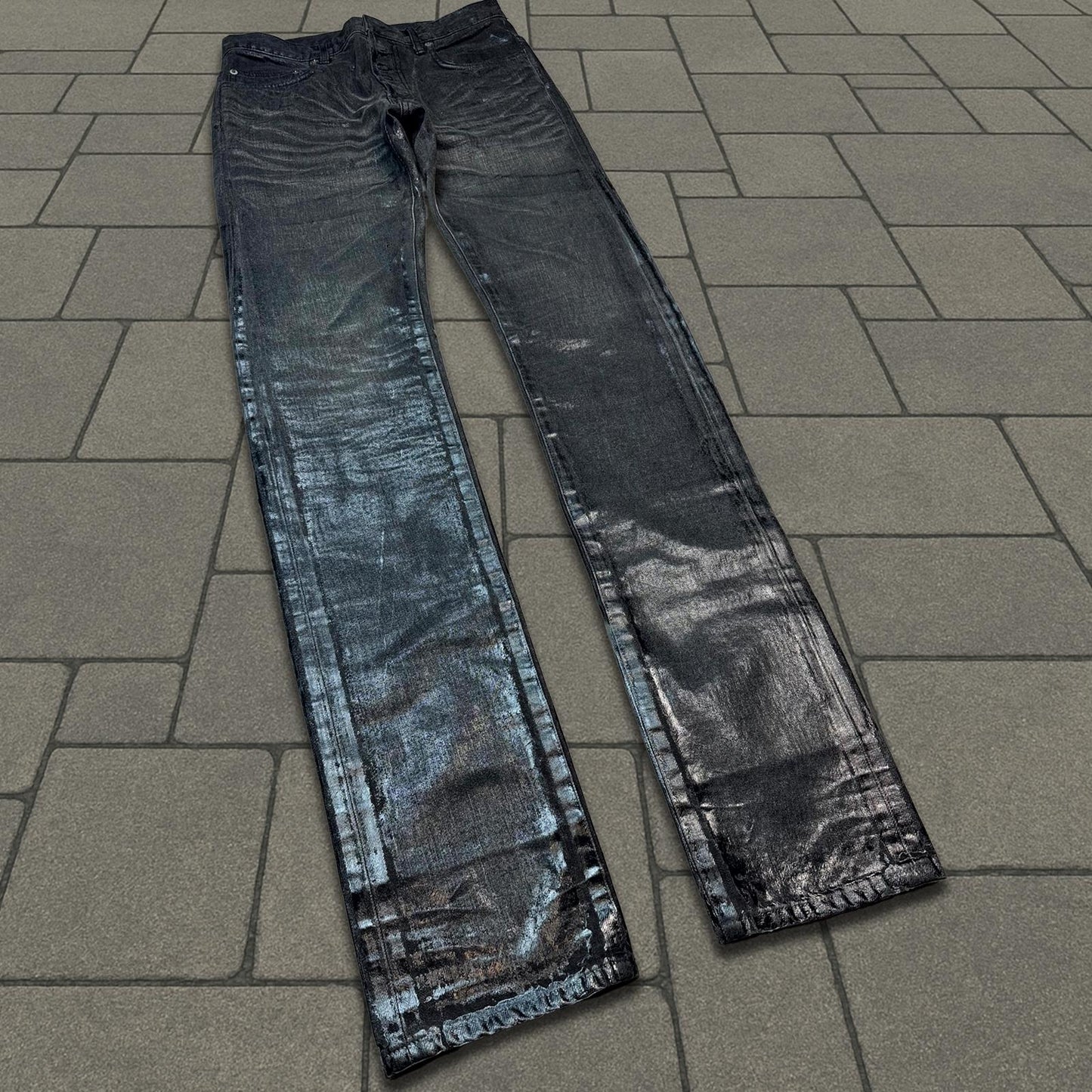 AW04 Dior Homme Black Waxed Luster Denim