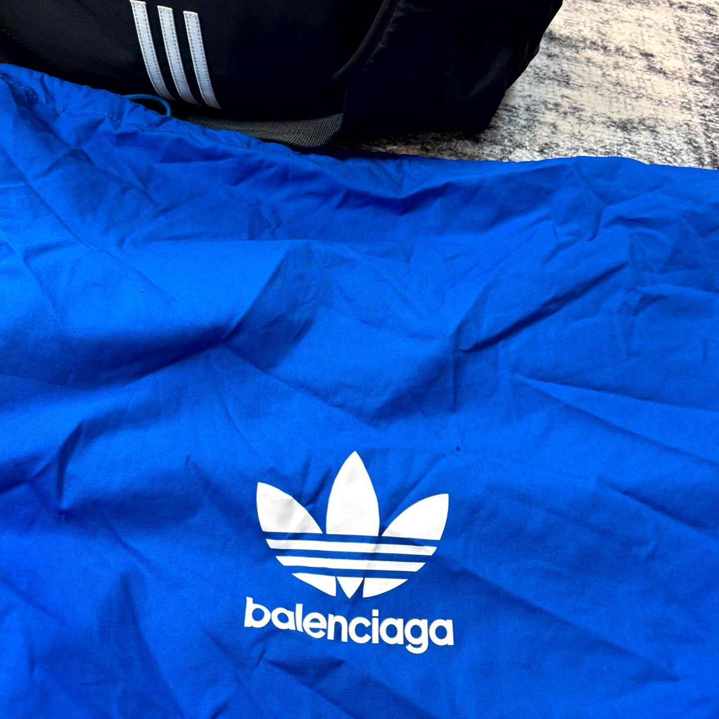 Balenciaga Adidas Trefoil Blue Canvas Duffel Bag