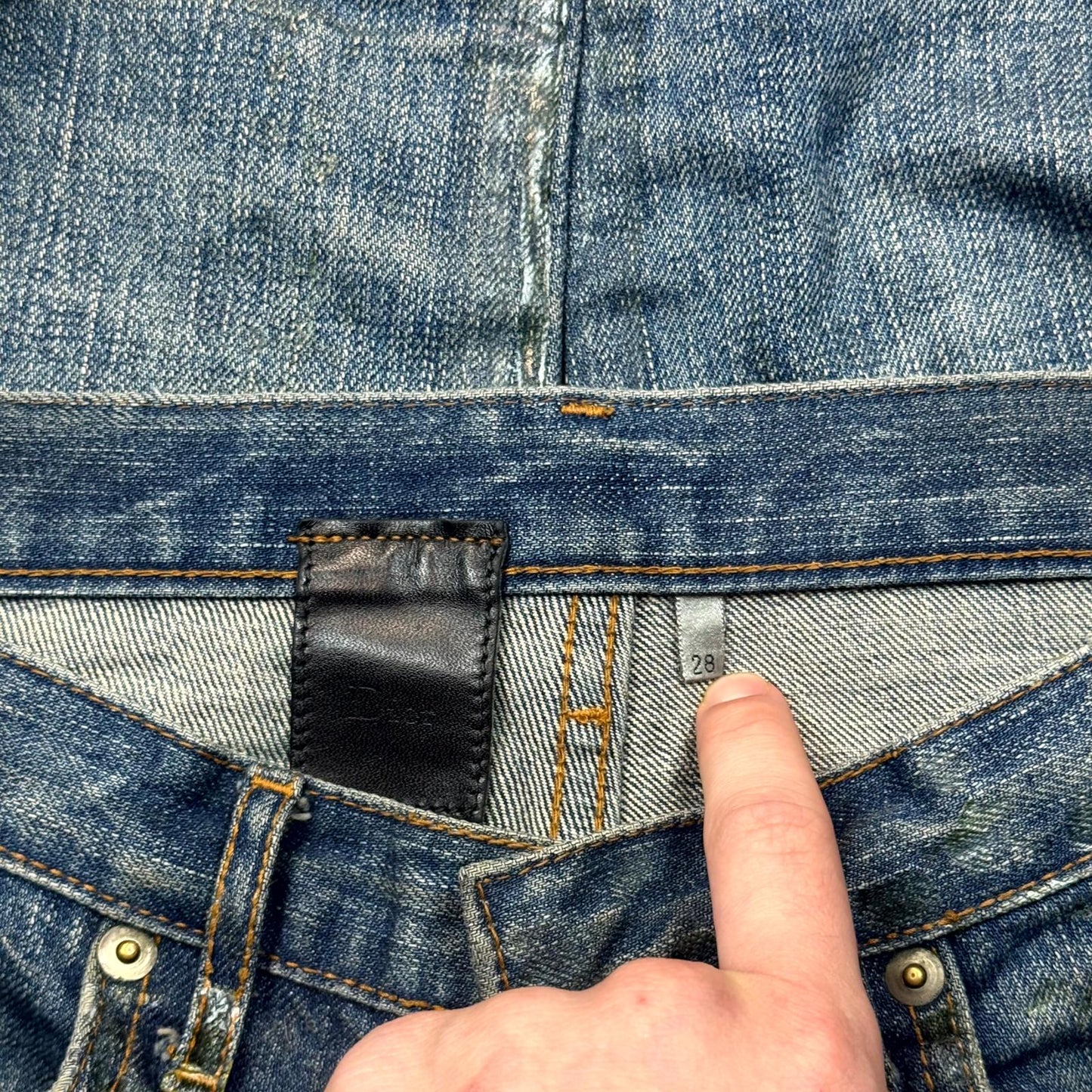 AW05 Dior Homme Green Wax Luster Denim
