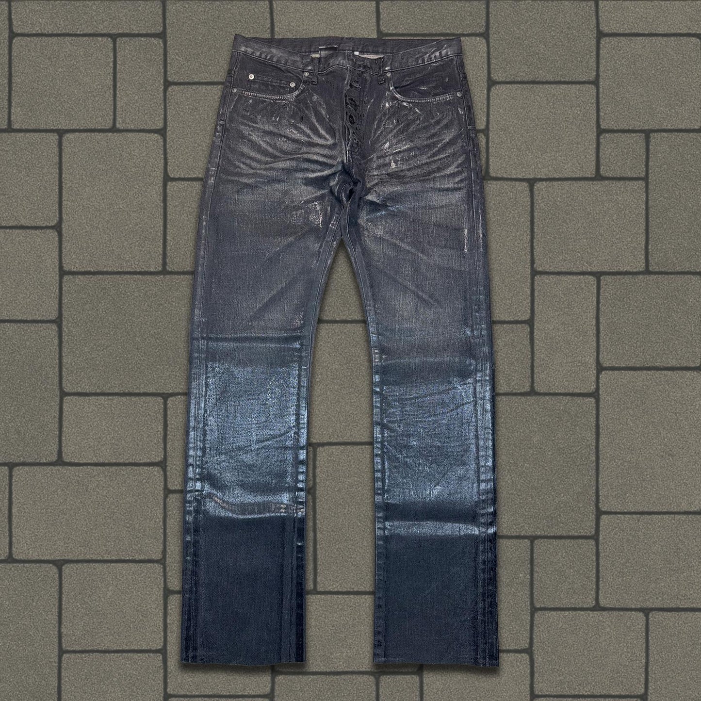 AW04 Dior Homme Black Luster Wax Denim