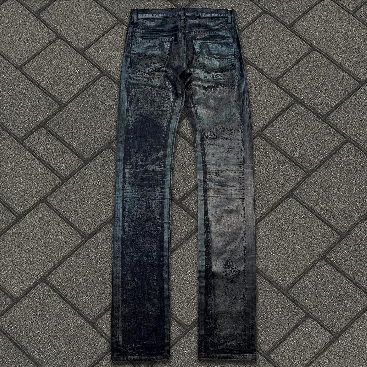 AW08 Dior Homme Black Waxed Luster Denim