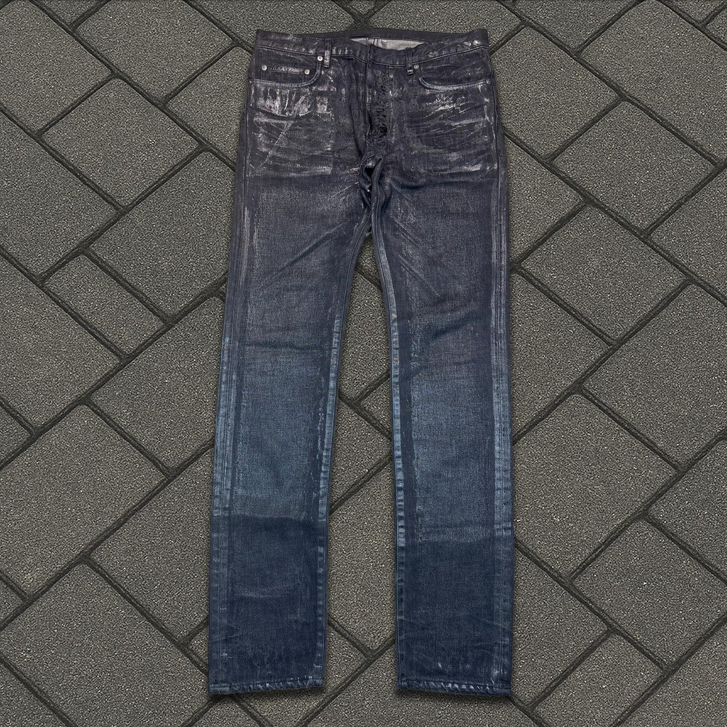 AW07 Dior Homme Black Luster Wax Denim