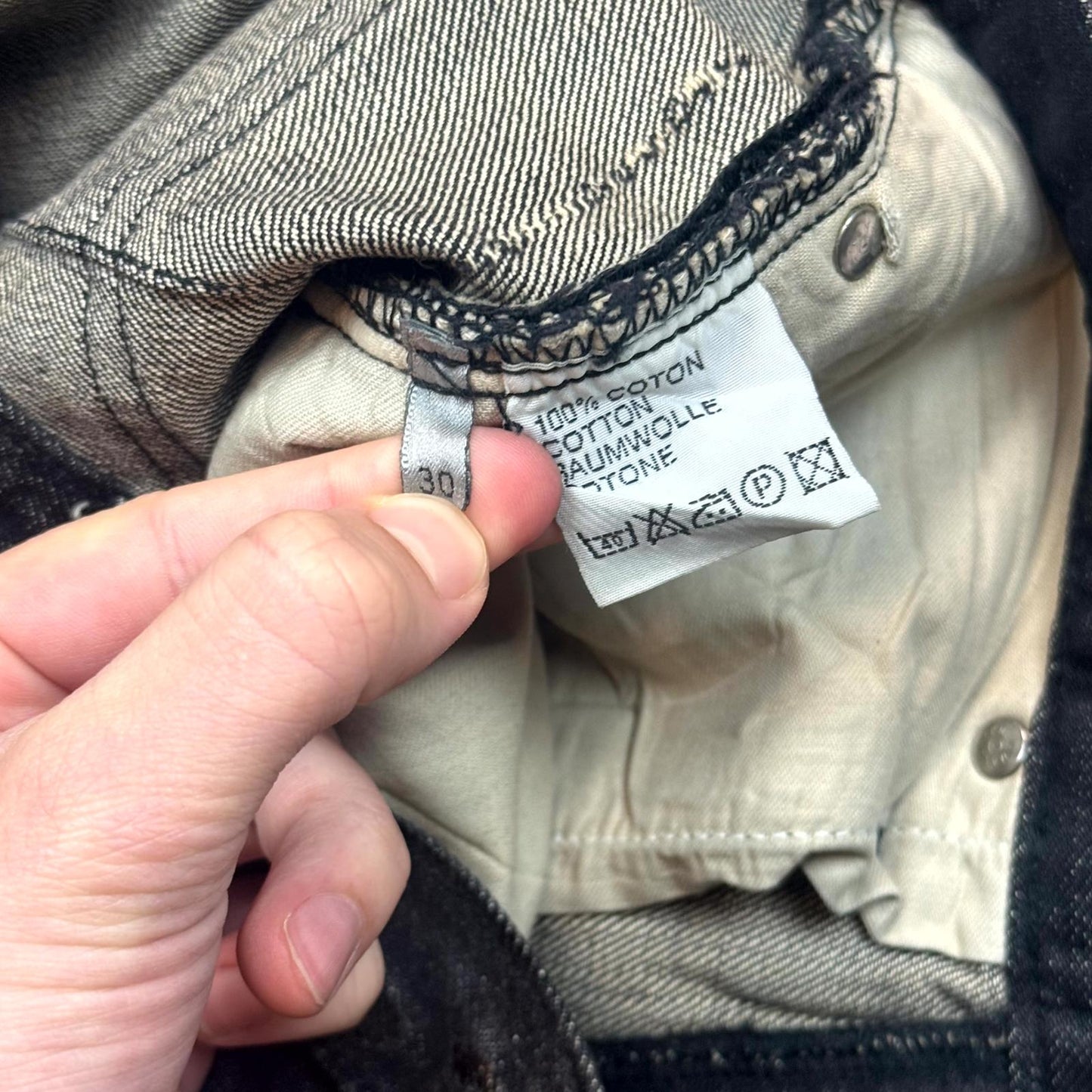 AW03 Dior Homme Black Waxed Luster Denim