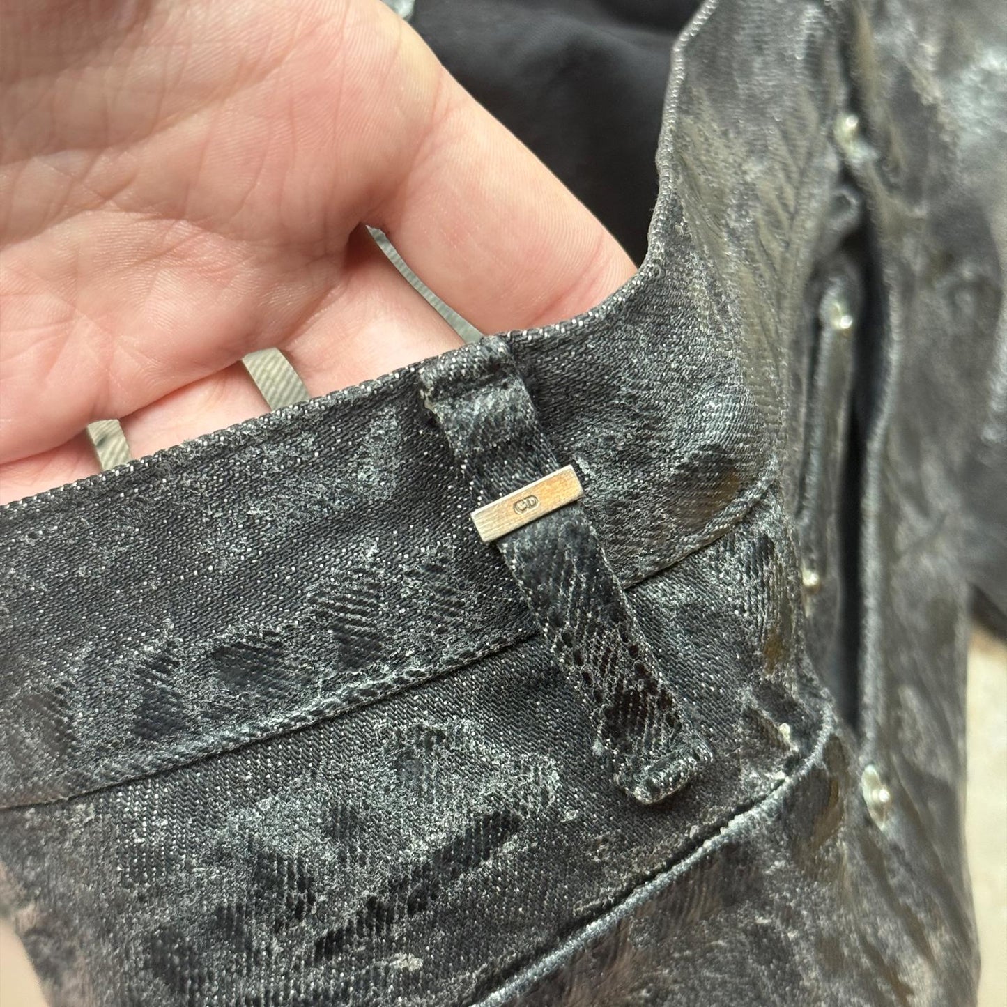 AW07 Dior Homme Black Luster Wax Denim