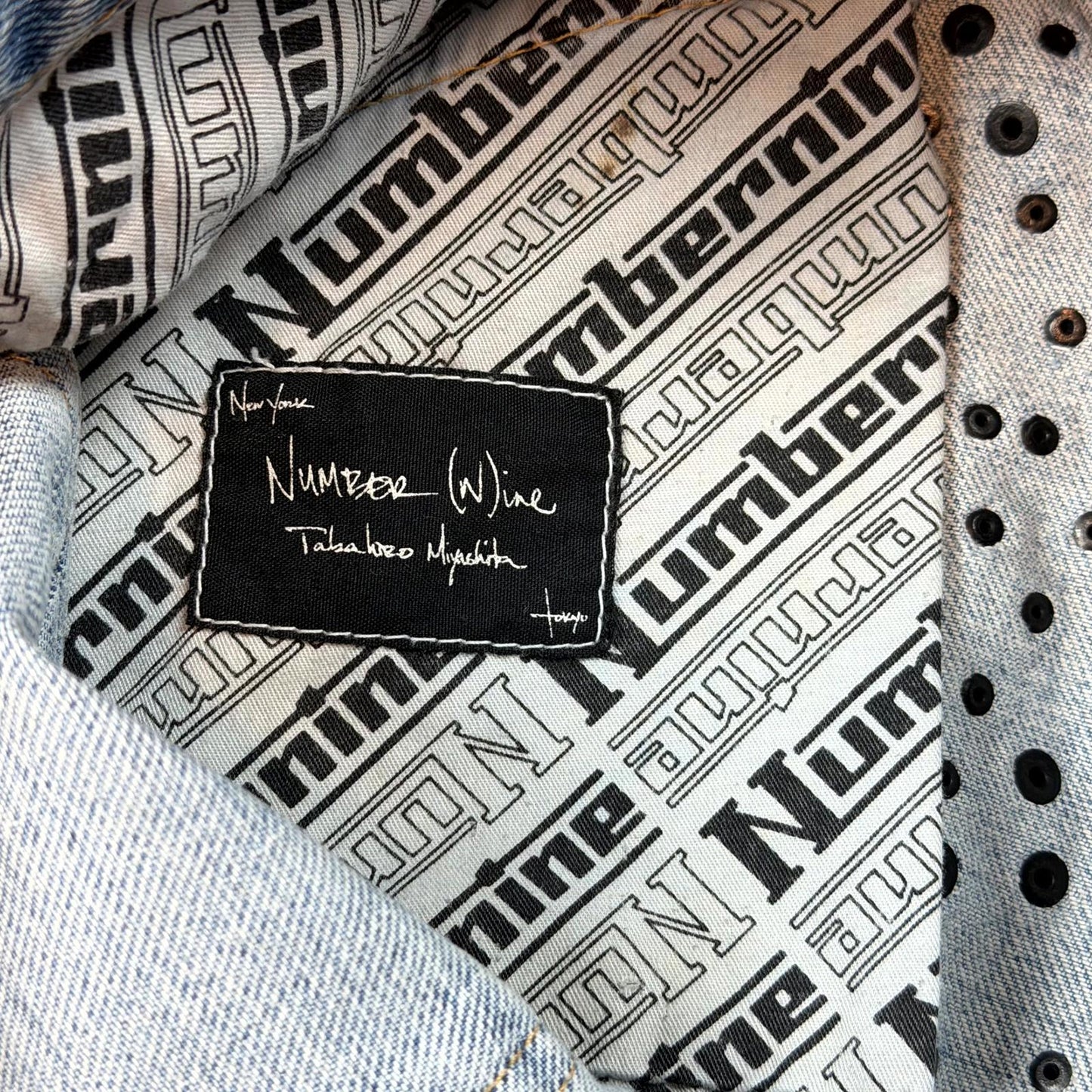 SS06 Number Nine Split Studded Painter Denim