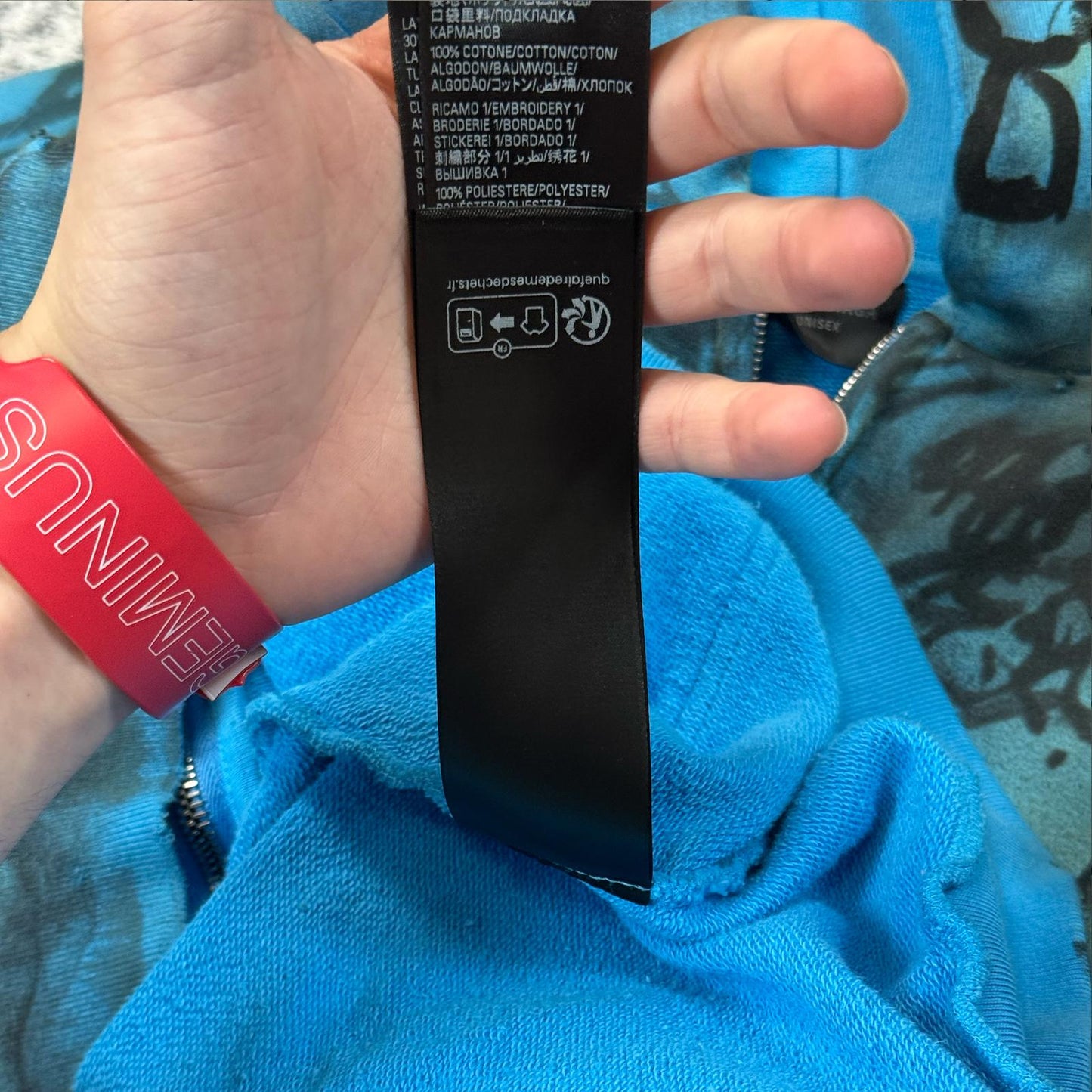 SS23 Balenciaga Blue Skater Zip-Up Hoodie
