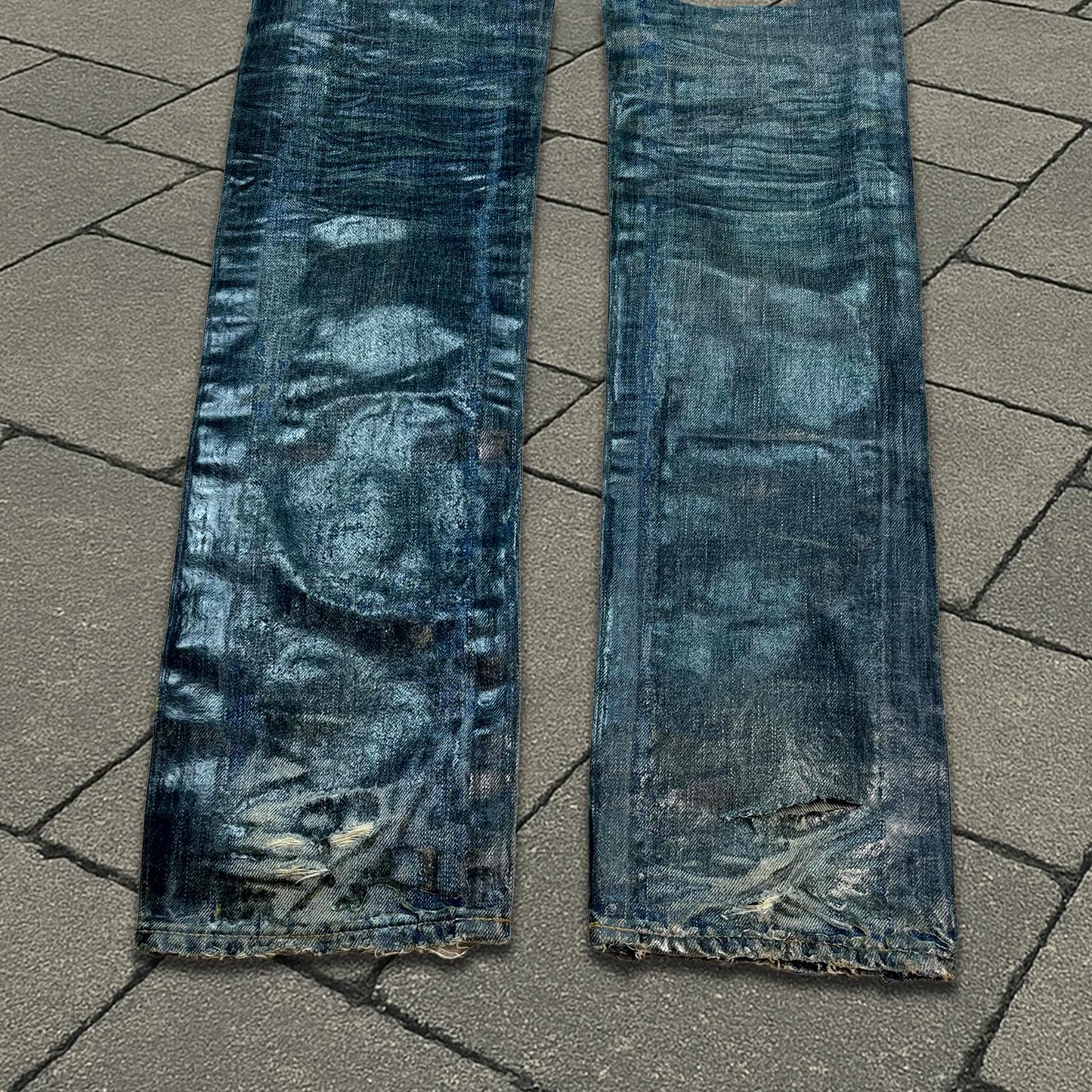 AW04 Dior Homme Blue Waxed Luster Denim