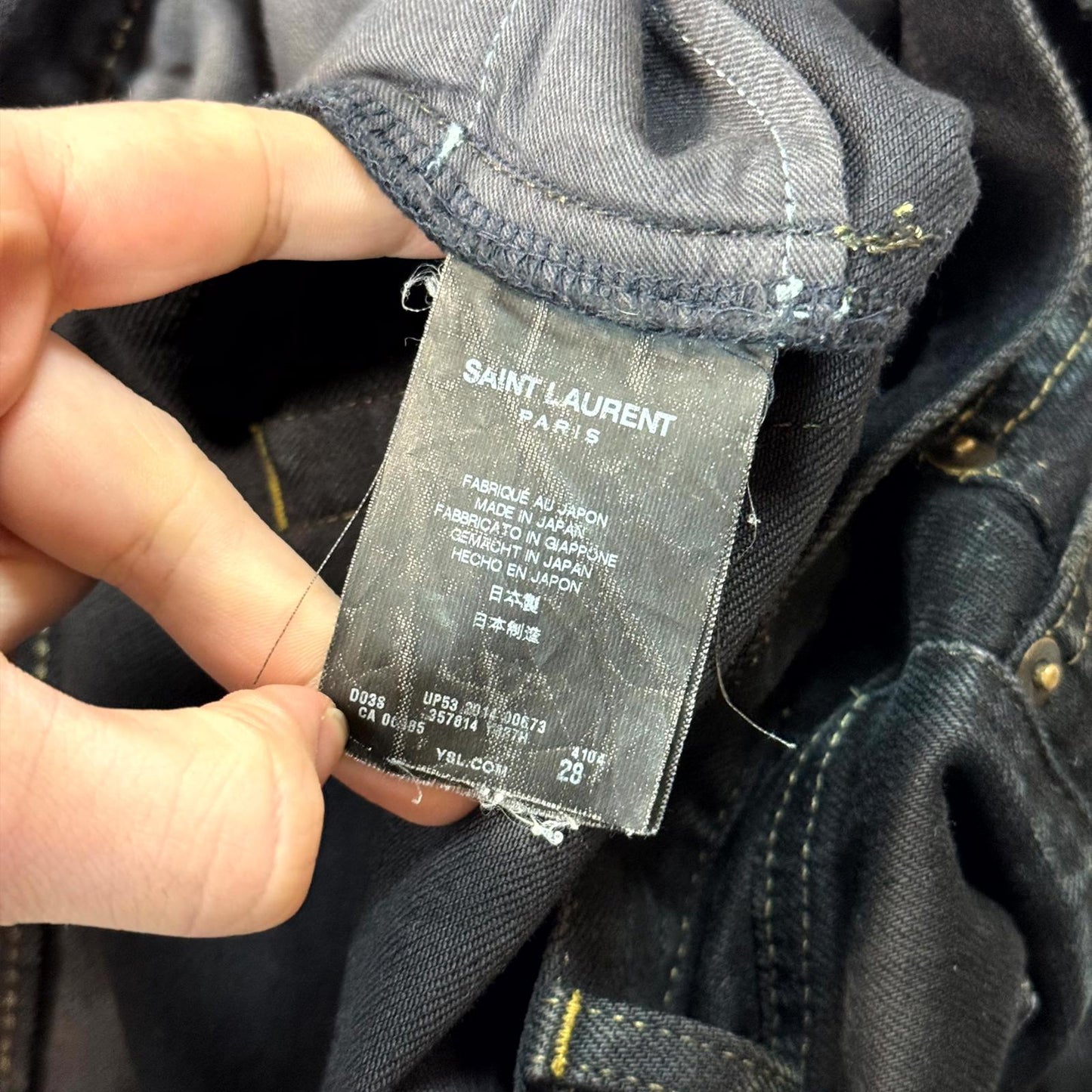 FW14 Saint Laurent Paris Oil Crash Denim