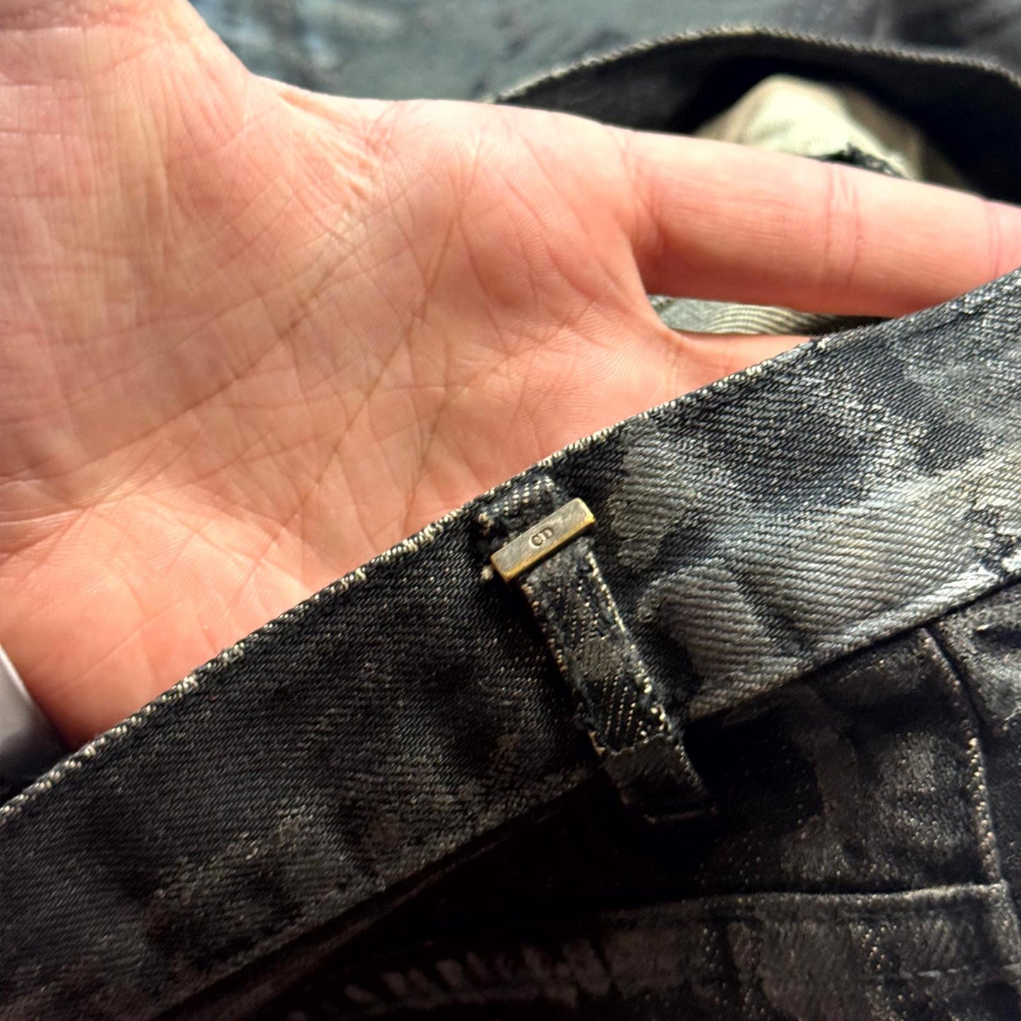 AW03 Dior Homme Black Waxed Luster Denim