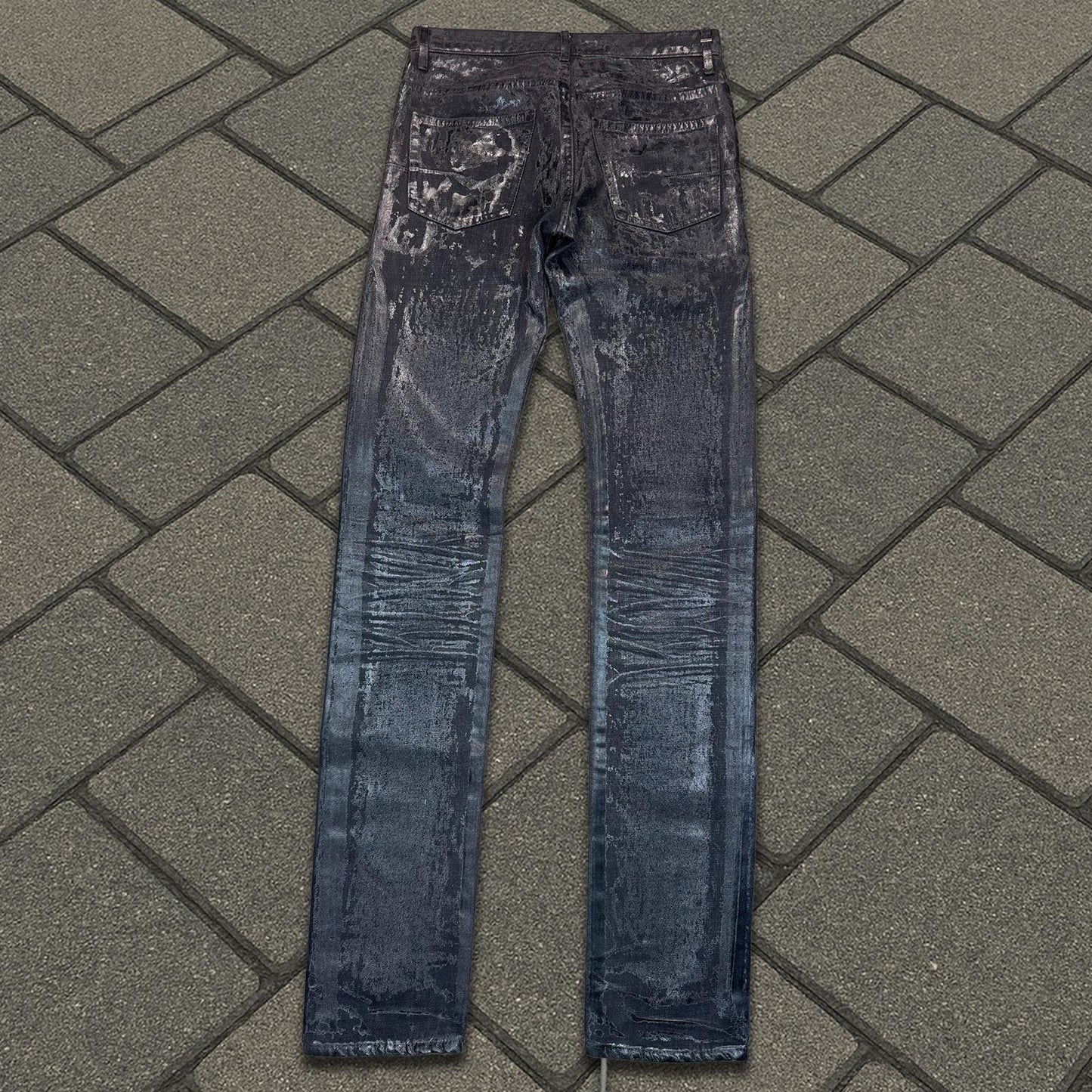 AW07 Dior Homme Black Luster Wax Denim