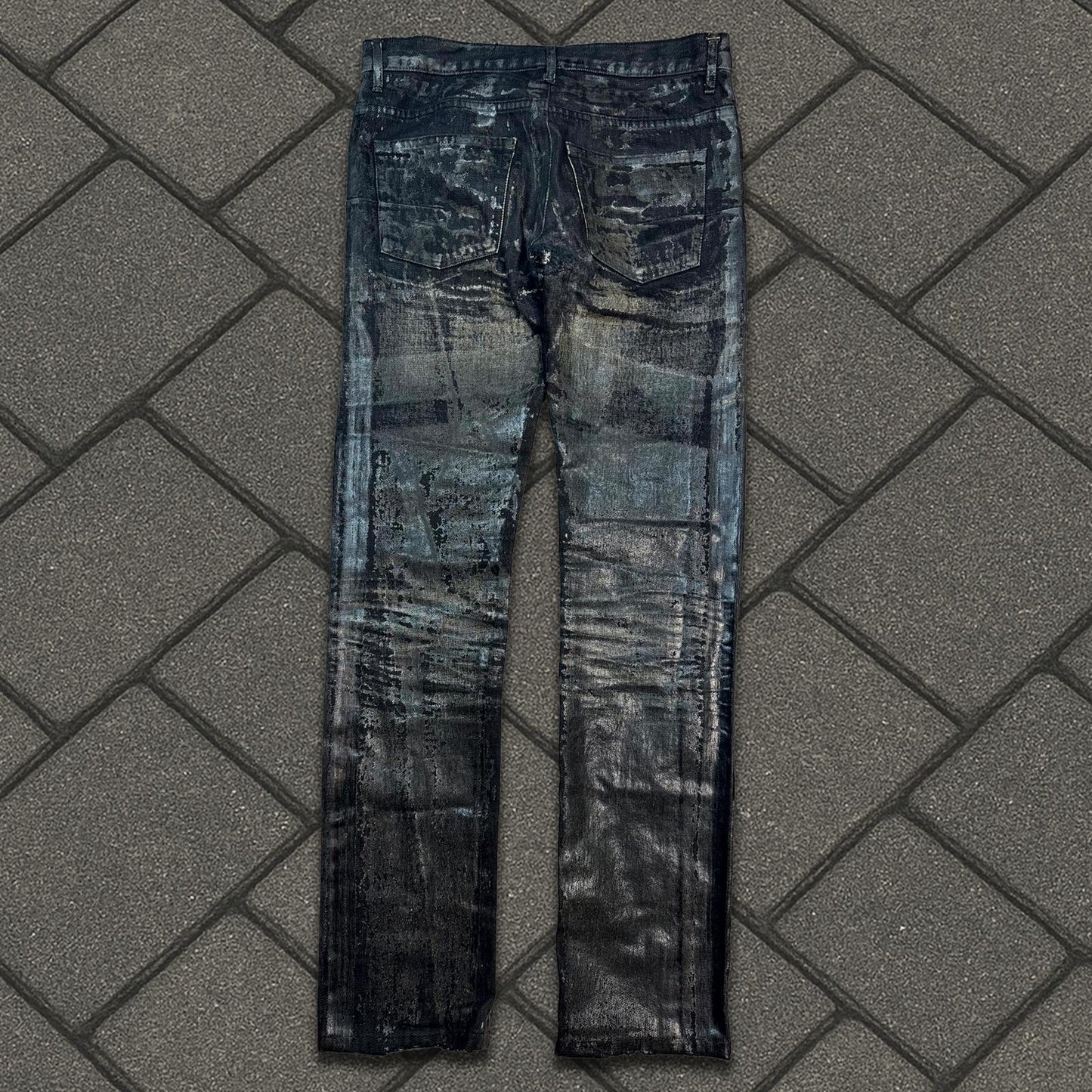 AW03 Dior Homme Black Waxed Luster Denim