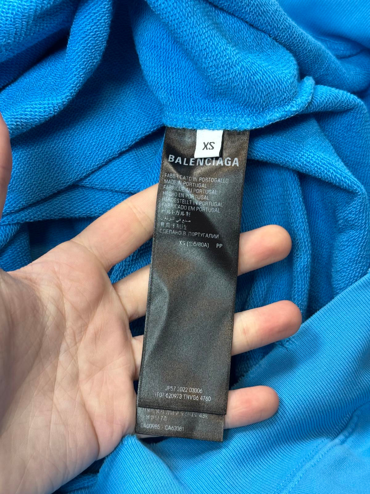 SS23 Balenciaga Blue Distressed Campaign Hoodie