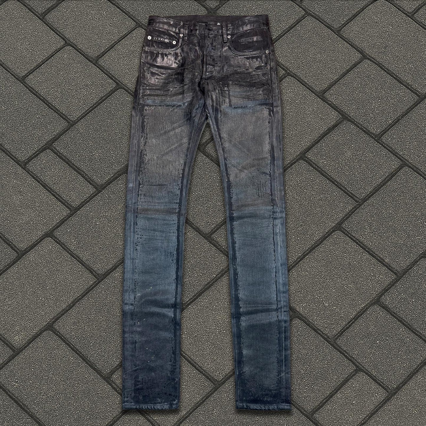 AW08 Dior Homme Black Luster Wax Denim