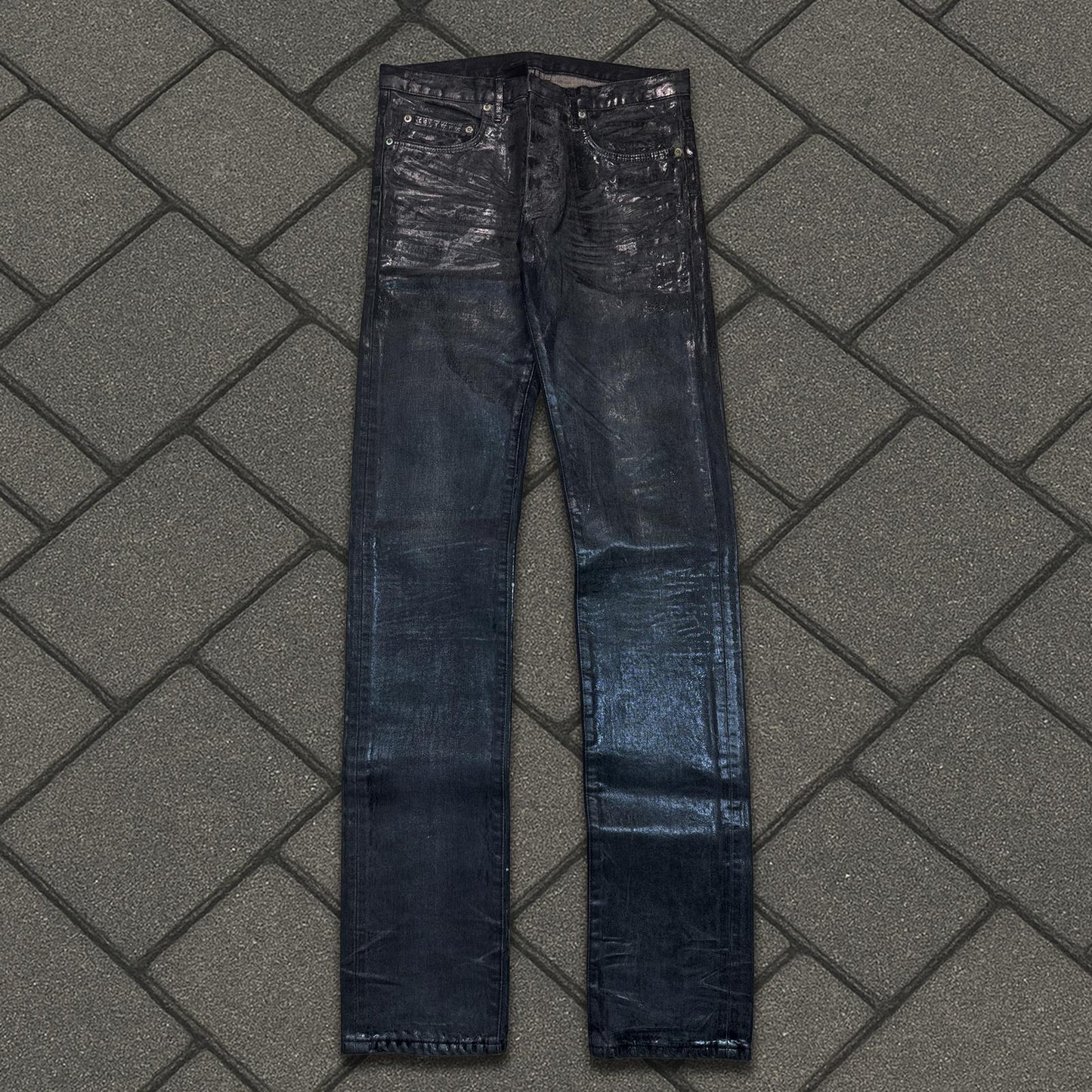 AW05 Dior Homme Black Luster Wax Denim